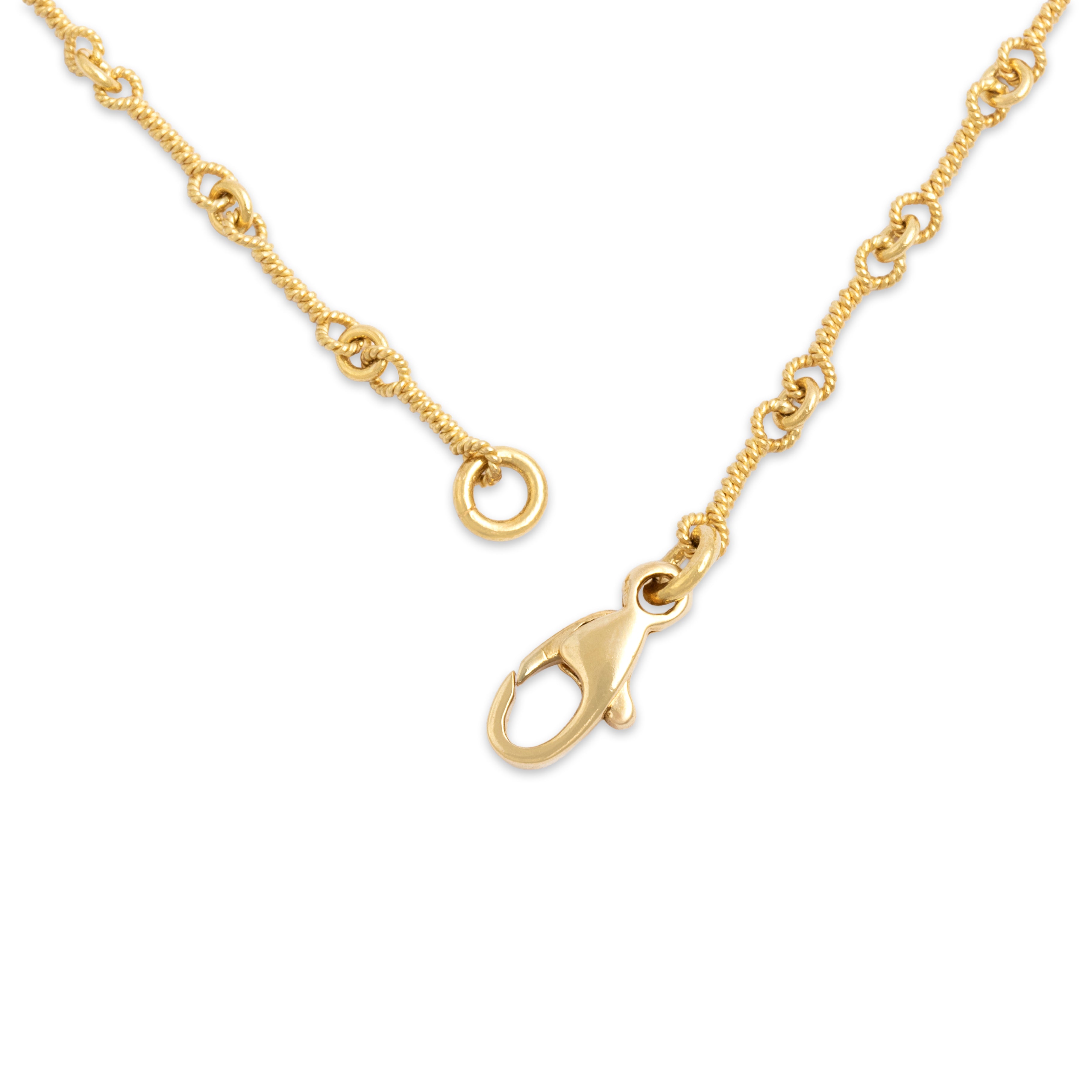 Vintage Italian 18k Yellow Gold 2.7mm Chic Rope Twist Link Chain - clasp view
