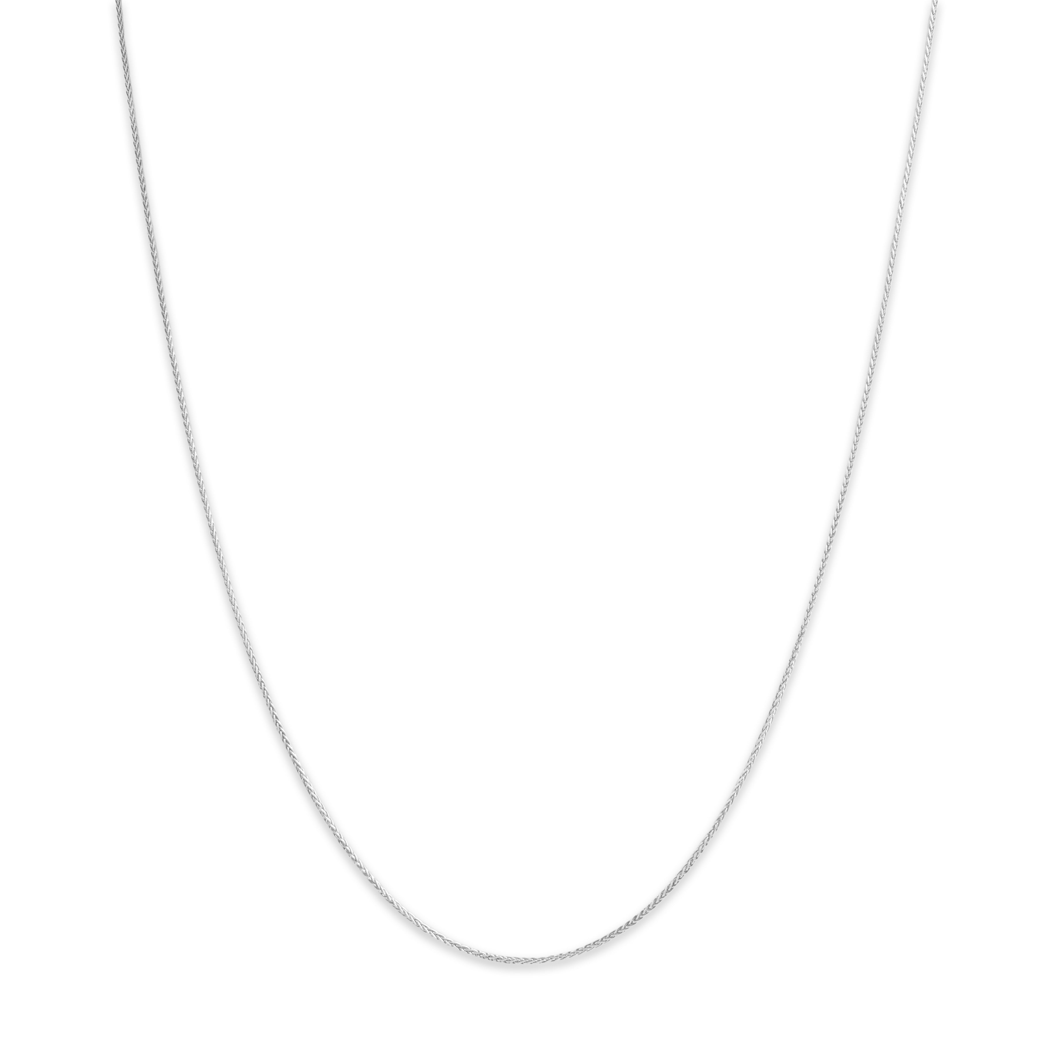 Vintage Italian 14k White Gold .8mm Dainty Wheat Chain - detail view #1
