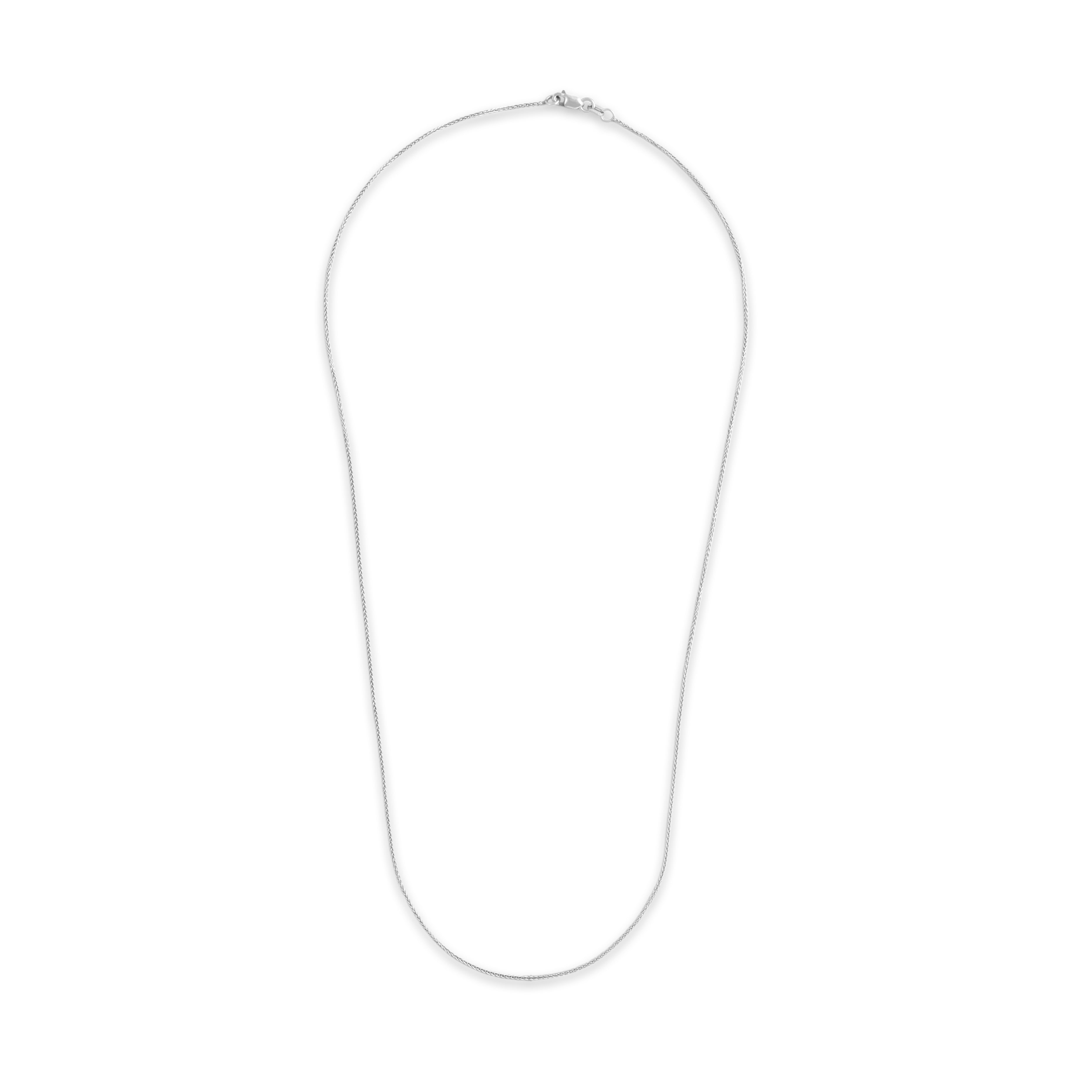 Vintage Italian 14k White Gold .8mm Dainty Wheat Chain - Overall view