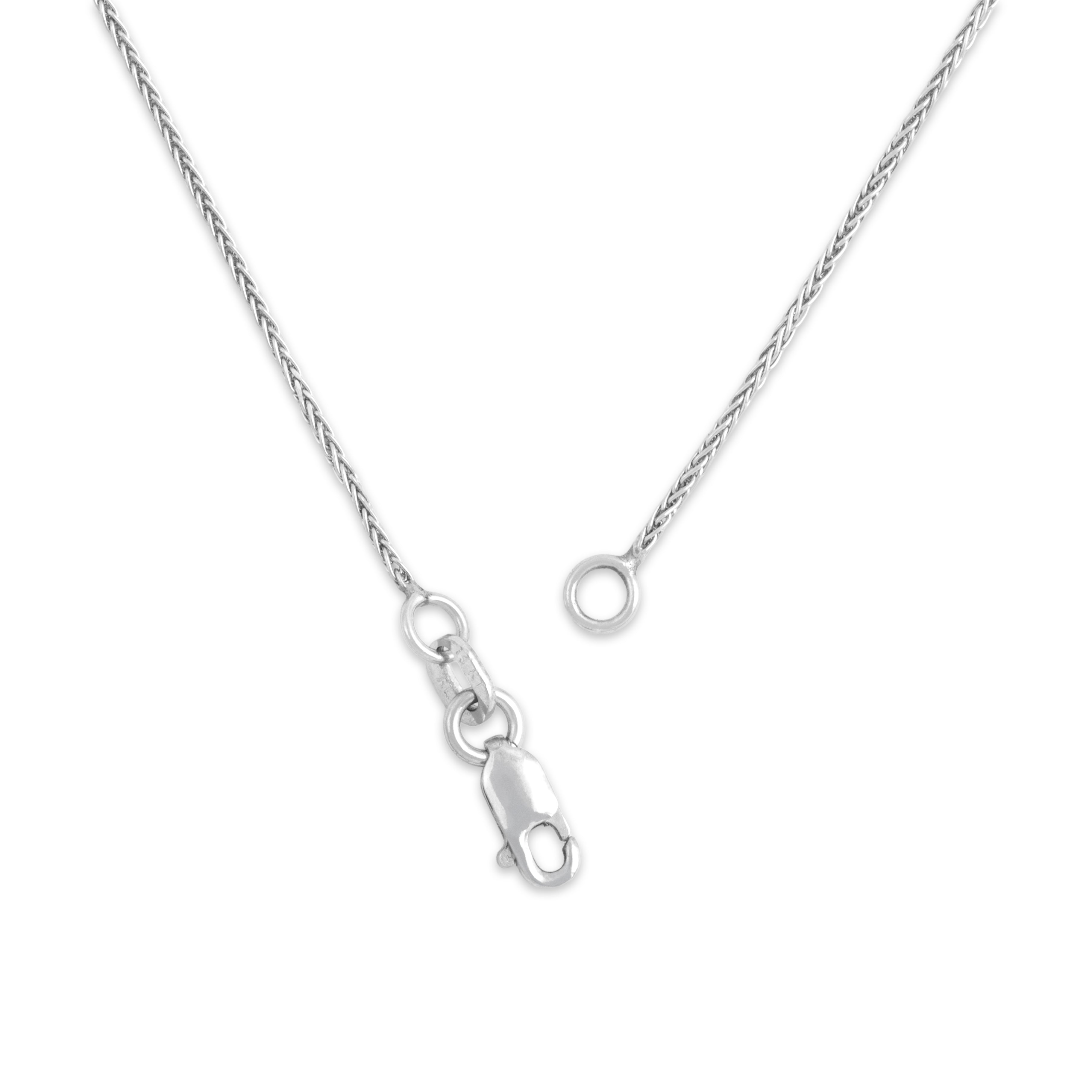 Vintage Italian 14k White Gold .8mm Dainty Wheat Chain - clasp view