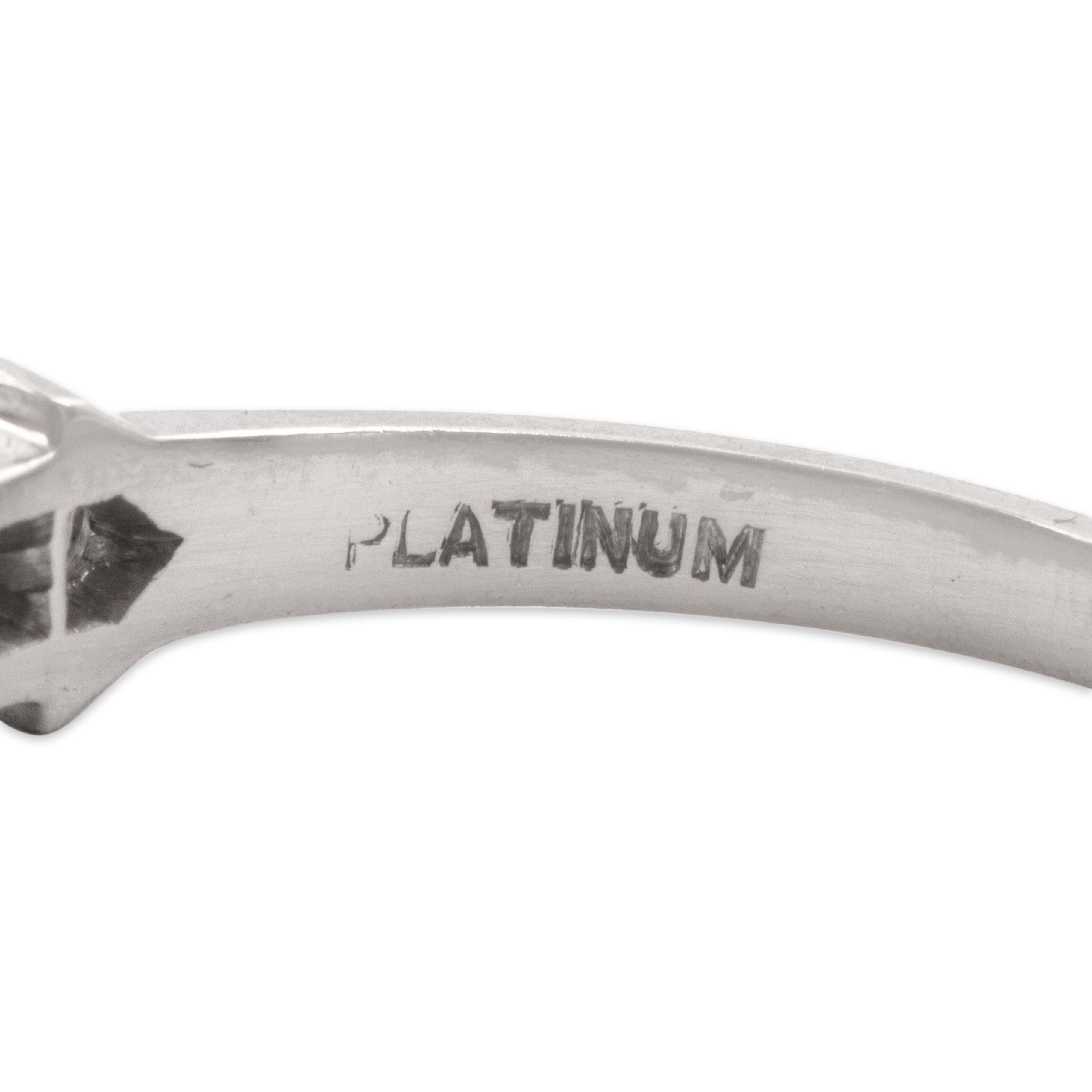 Antique Platinum Diamond Dimensional Arrow Band Ring - Hallmark view