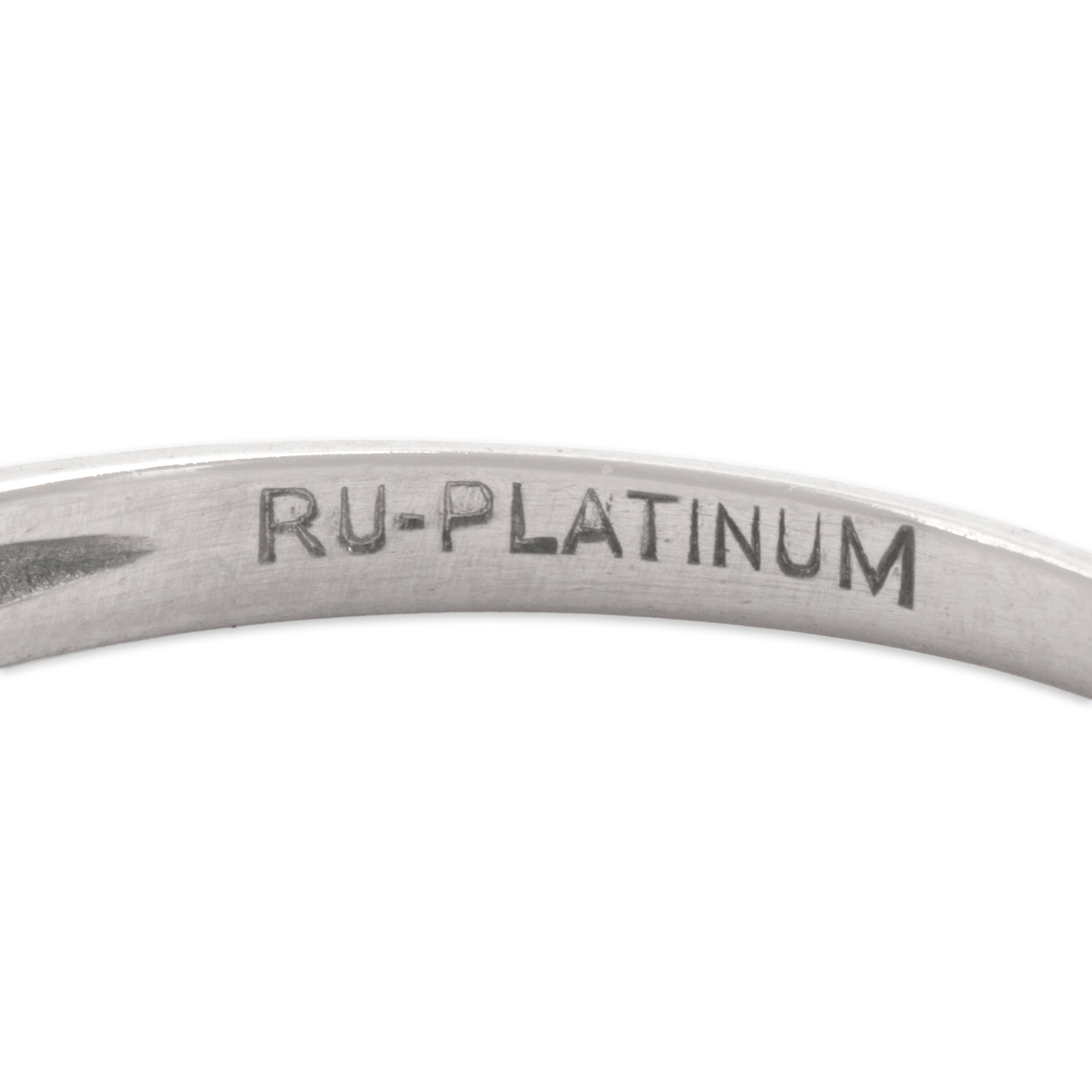 Antique Platinum Diamond Classic Sparkling Line Band Ring - Hallmark view
