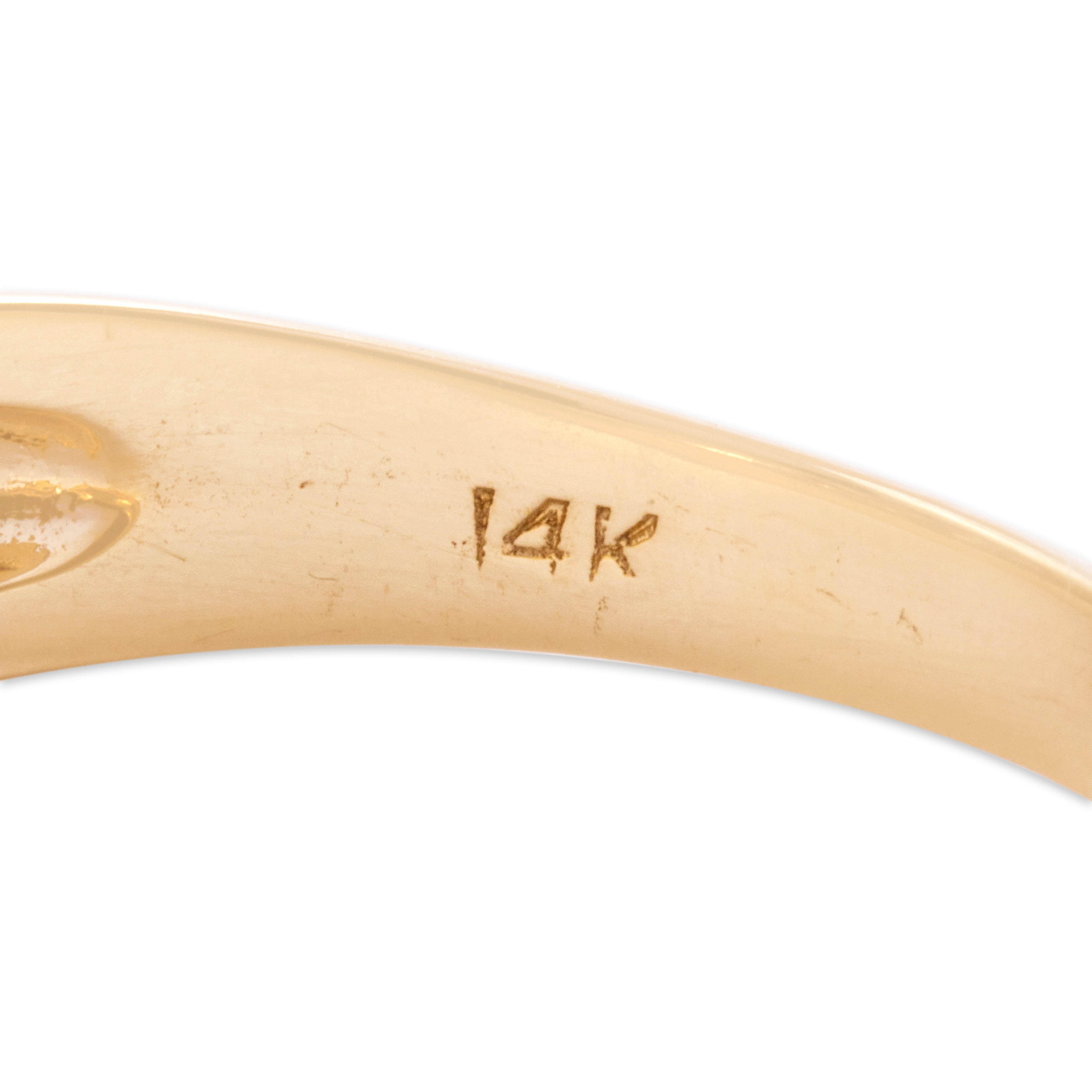 Vintage 14k Yellow & White Gold Diamond Classic Blossom Accented Line Band Ring - Hallmark view
