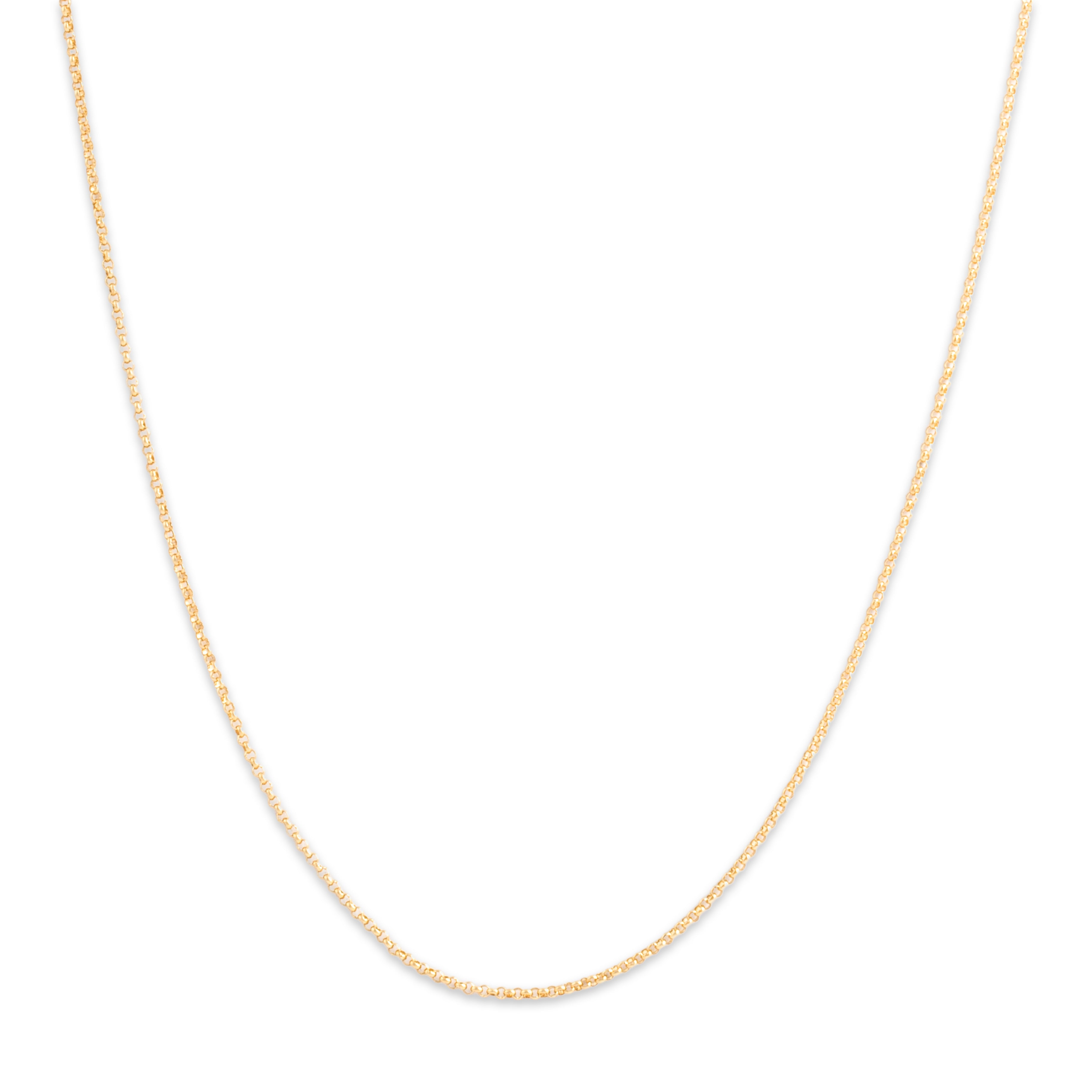 Vintage 14k Yellow Gold 1.1mm Rolo Chain - Close-up view