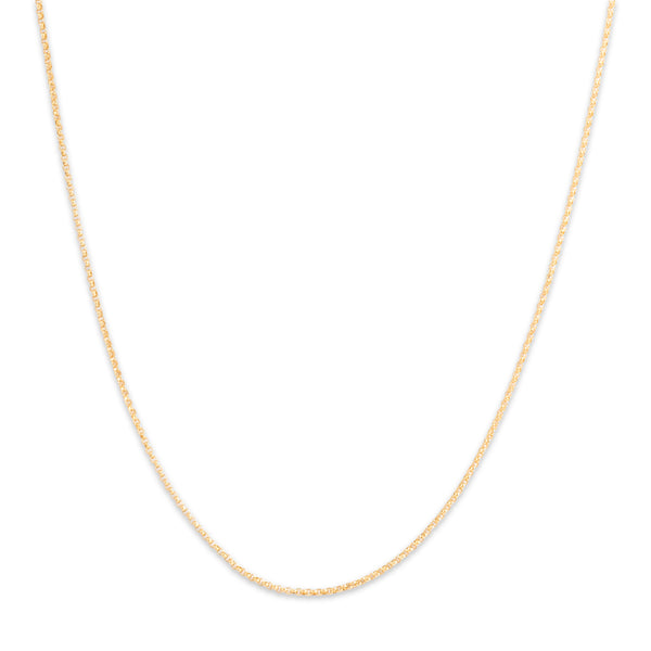 Vintage 14k Yellow Gold 1.1mm Rolo Chain 18.25