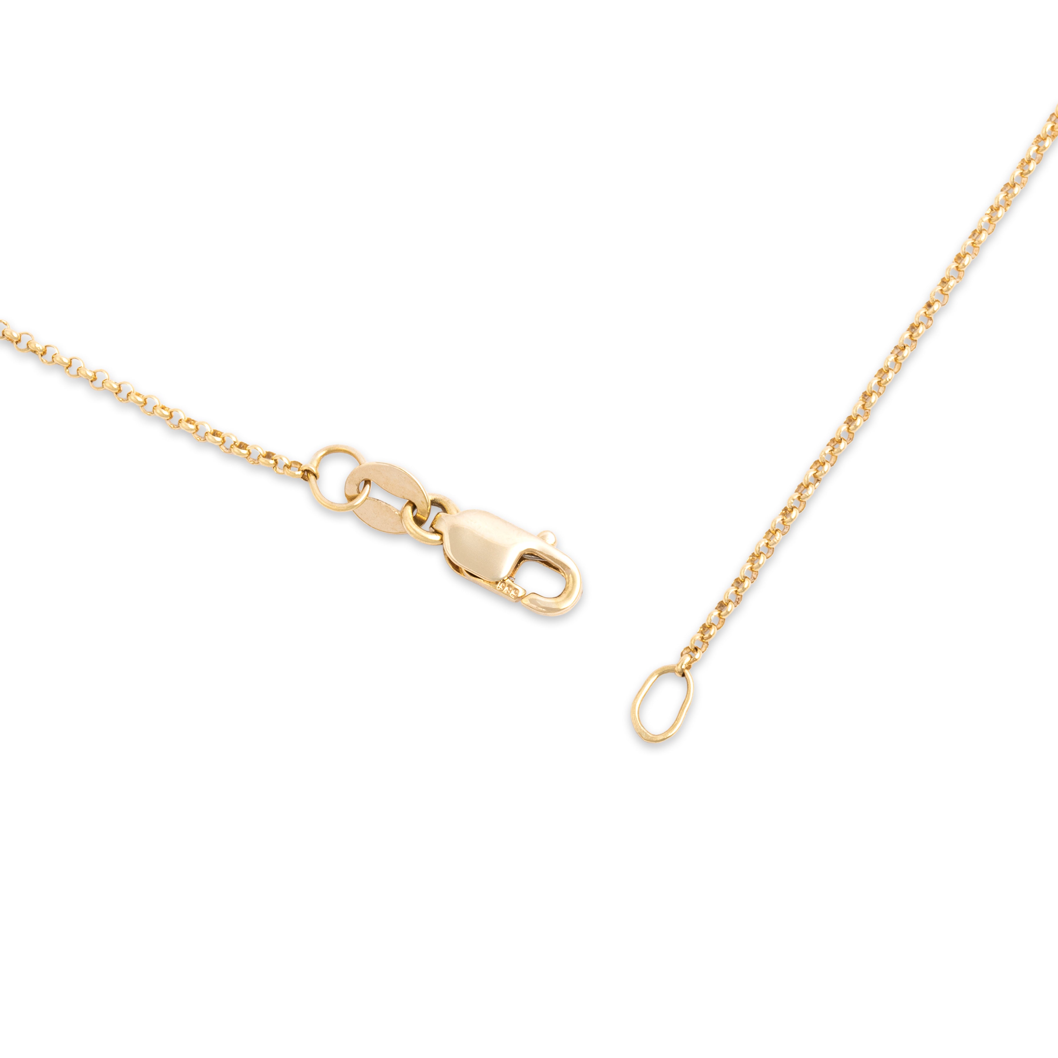 Vintage 14k Yellow Gold 1.1mm Rolo Chain - clasp view