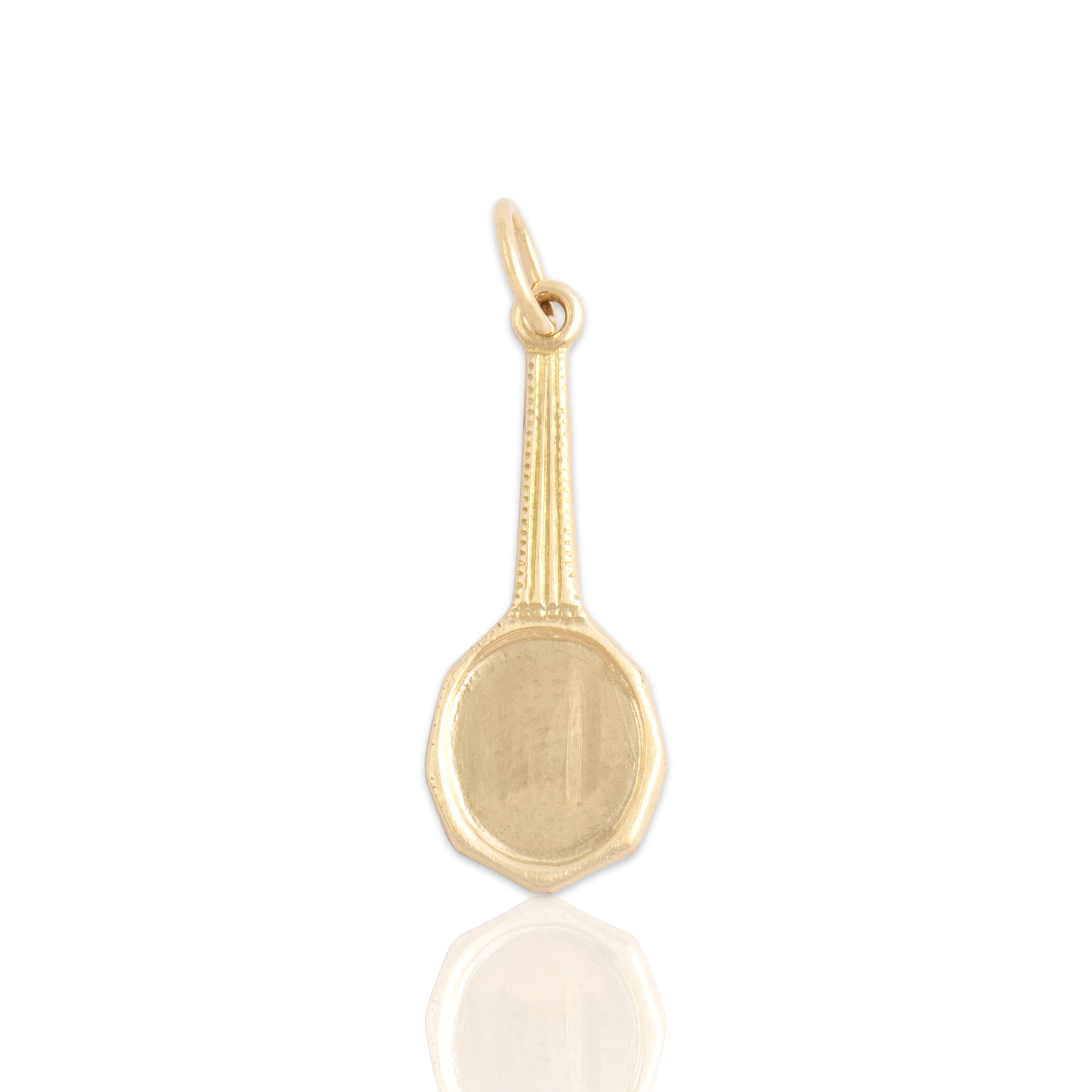 Vintage 10k Yellow Gold Adorable Handheld Mirror Charm / Pendant