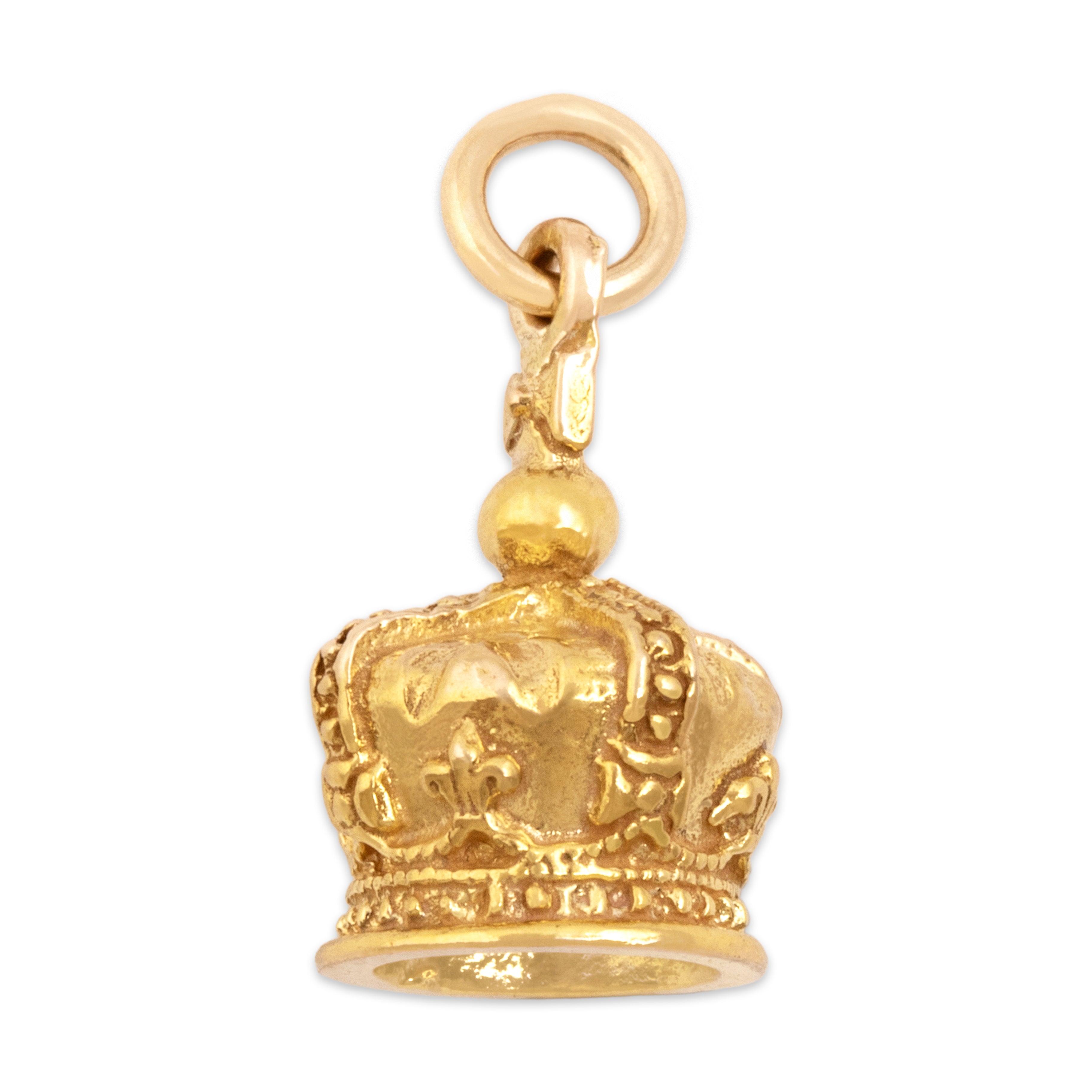Vintage English 9k Yellow & Rosy Yellow Gold Regal St. Edward's Crown Charm / Pendant - Overall view