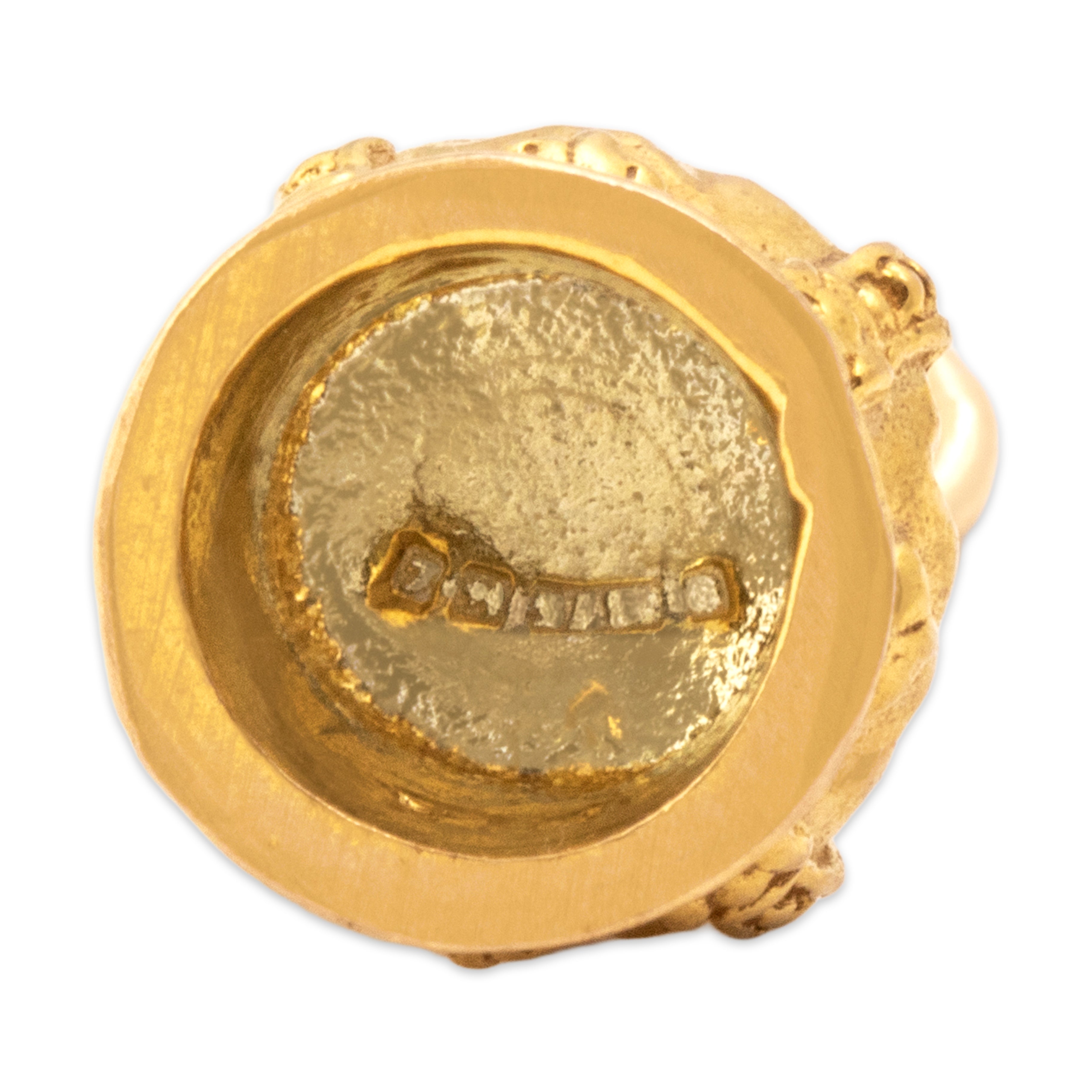 Vintage English 9k Yellow & Rosy Yellow Gold Regal St. Edward's Crown Charm / Pendant - Hallmark view