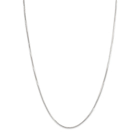 Vintage Italian 18k White Gold 1mm Glittering Box Chain 17.75"