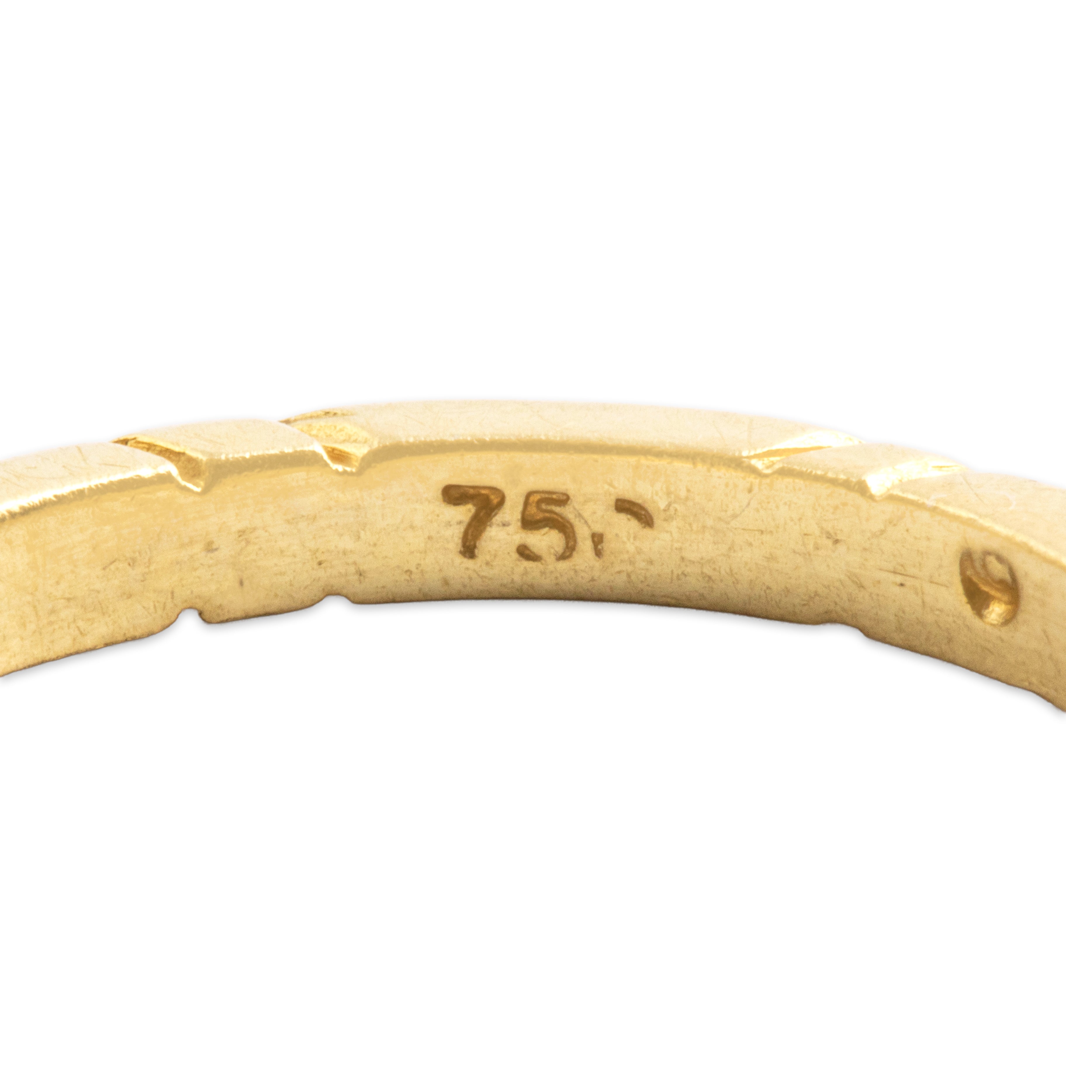 Vintage 18k Yellow Gold Waving Textured Eternity Band Ring - Hallmark view