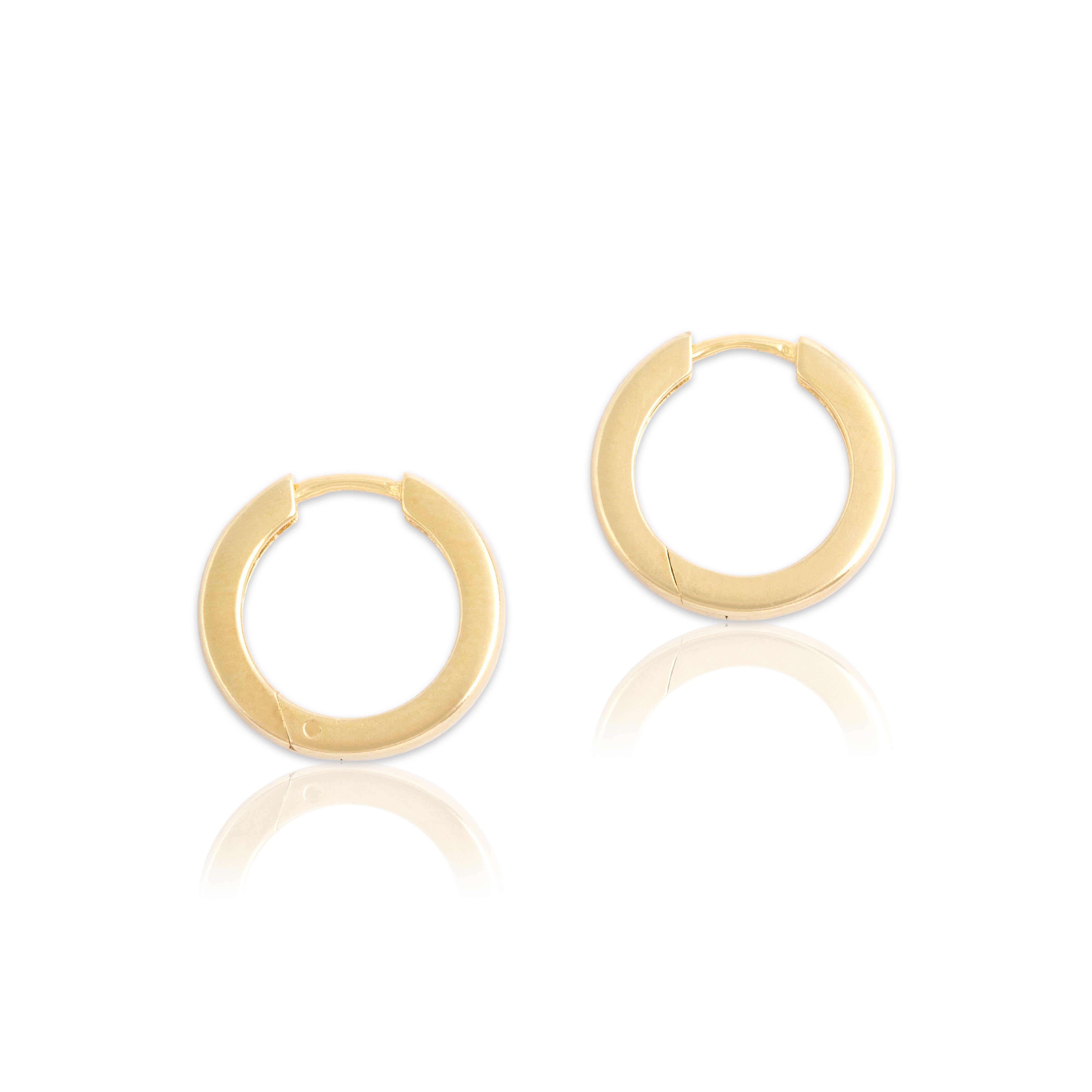 Vintage Small 14k Yellow Gold Satin-Finish Hoop Earrings