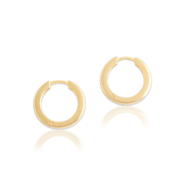 Vintage Small 14k Yellow Gold Satin-Finish Hoop Earrings