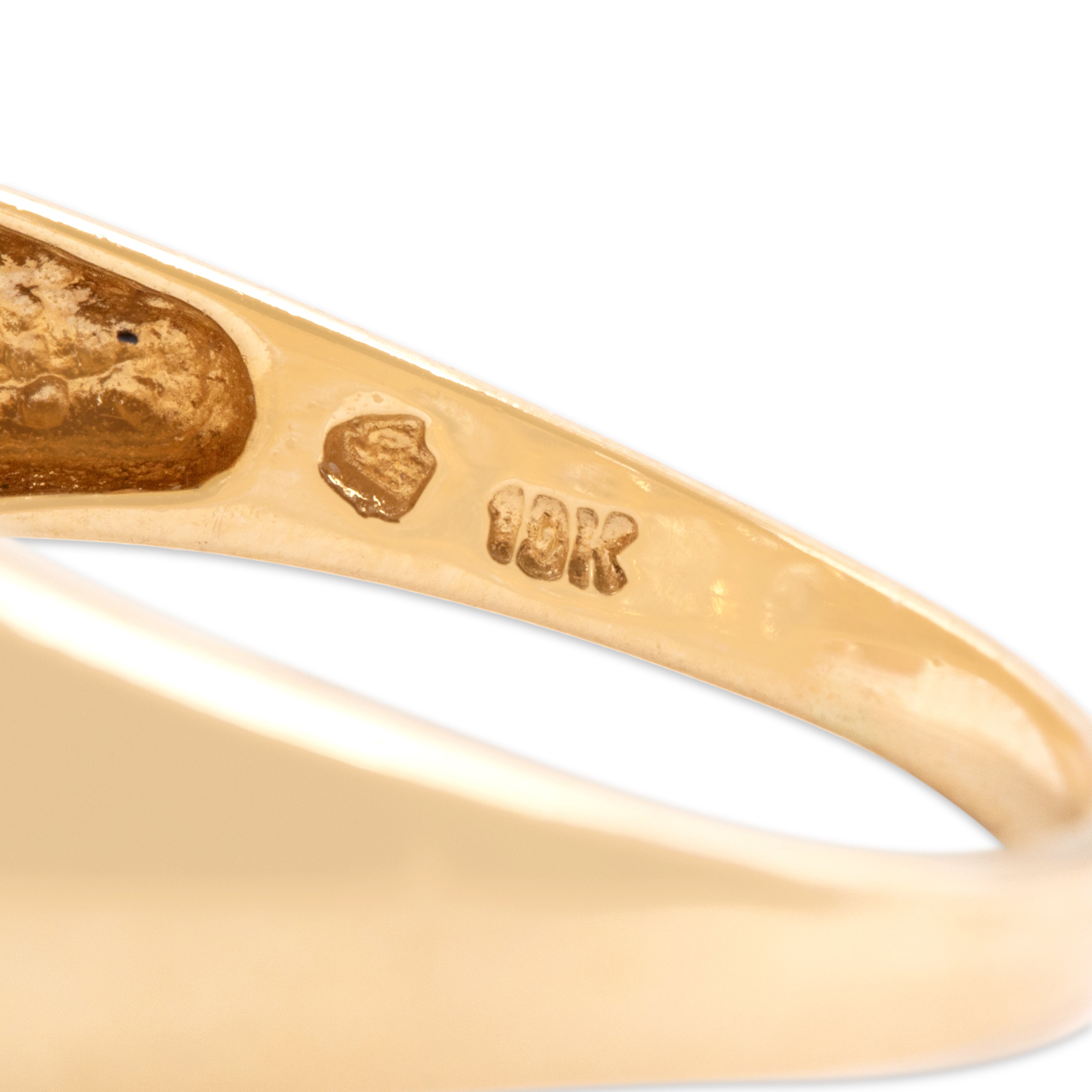 Vintage 10k Yellow Gold 2.45cttw Moonstone Mesmerizing Pear-Cut Dual Line Ring - Hallmark view