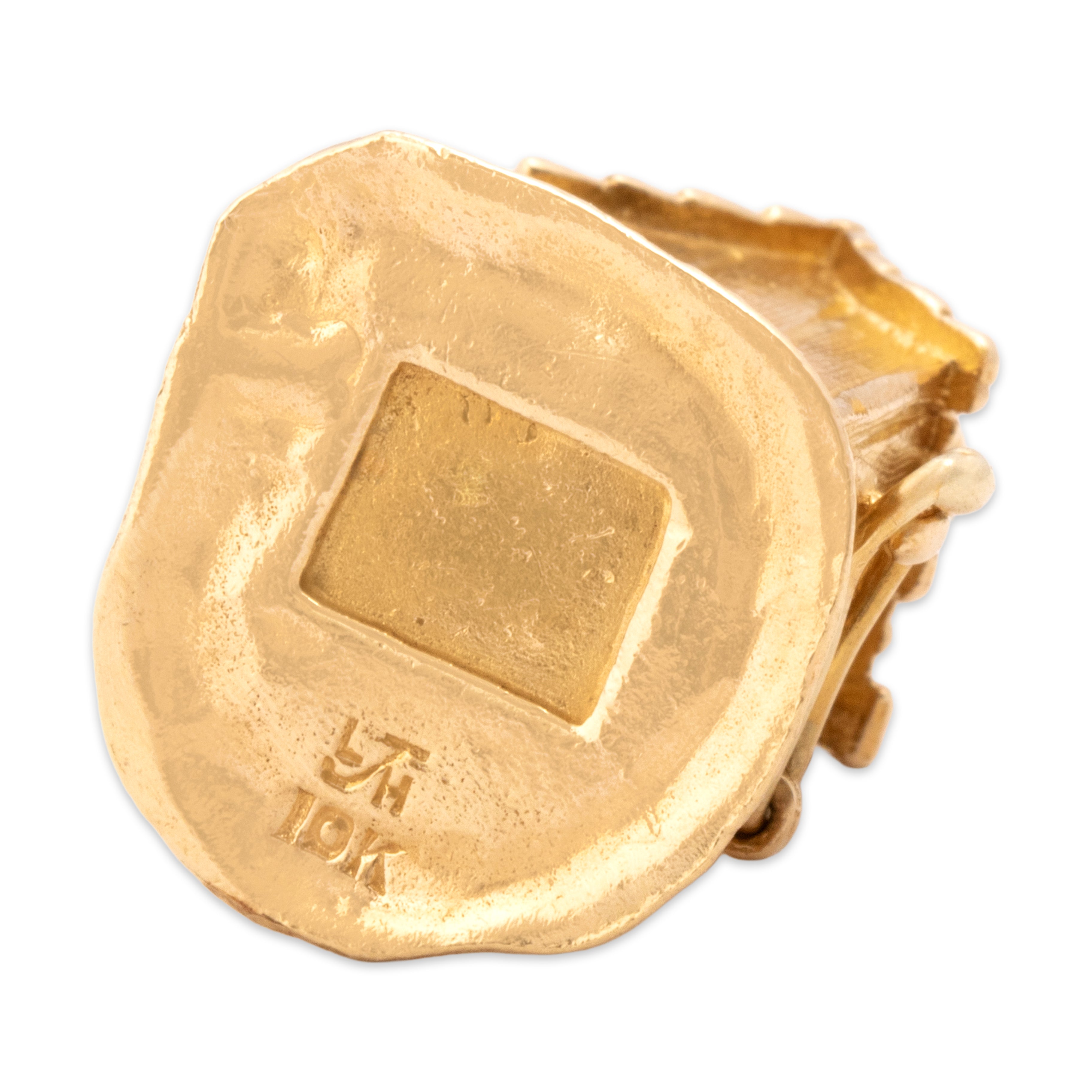 Vintage 10k Yellow Gold Whimsical Detailed Opening Outhouse Surprise Charm / Pendant - Hallmark view