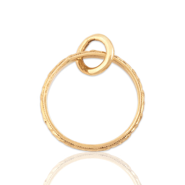 Vintage 10k Yellow Gold Adorable Blossom Band Charm / Pendant