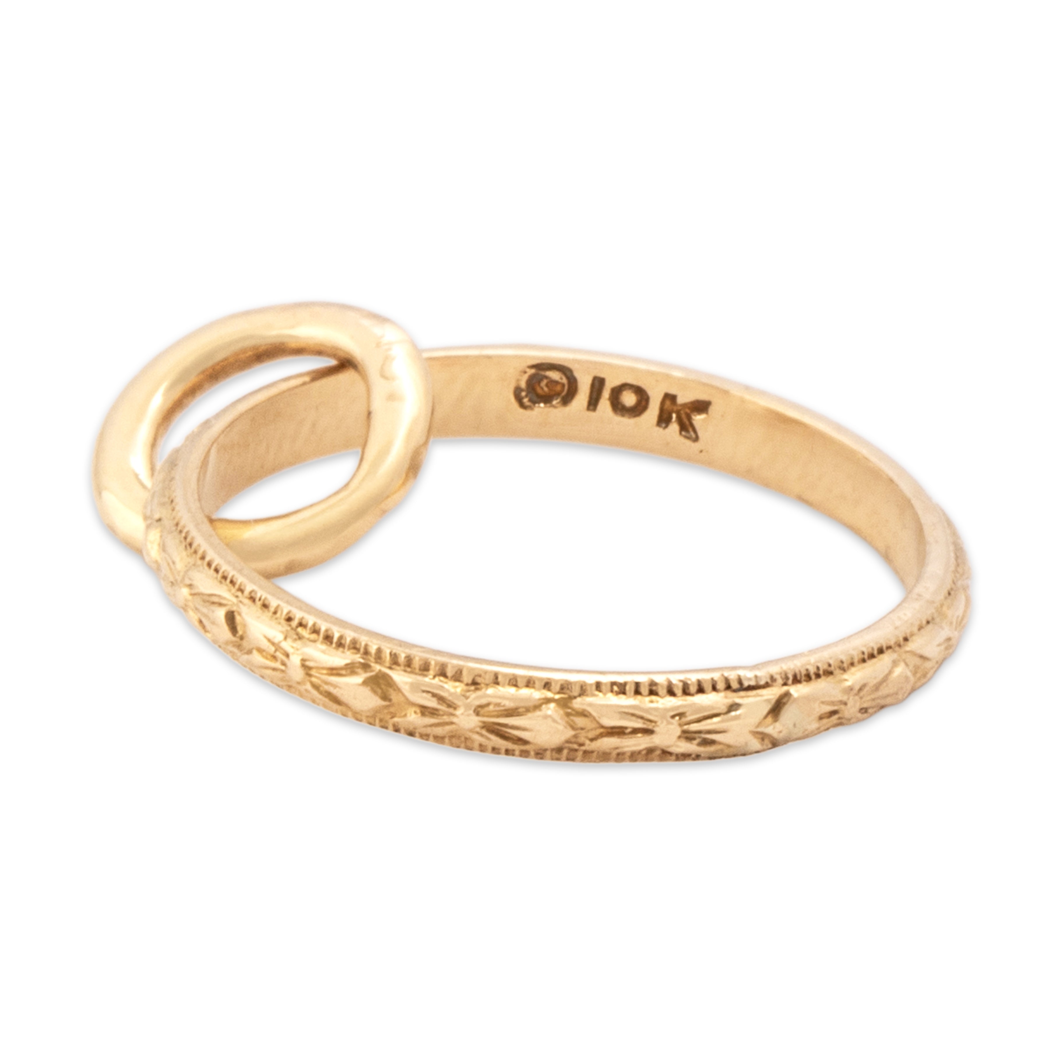 Vintage 10k Yellow Gold Adorable Blossom Band Charm / Pendant