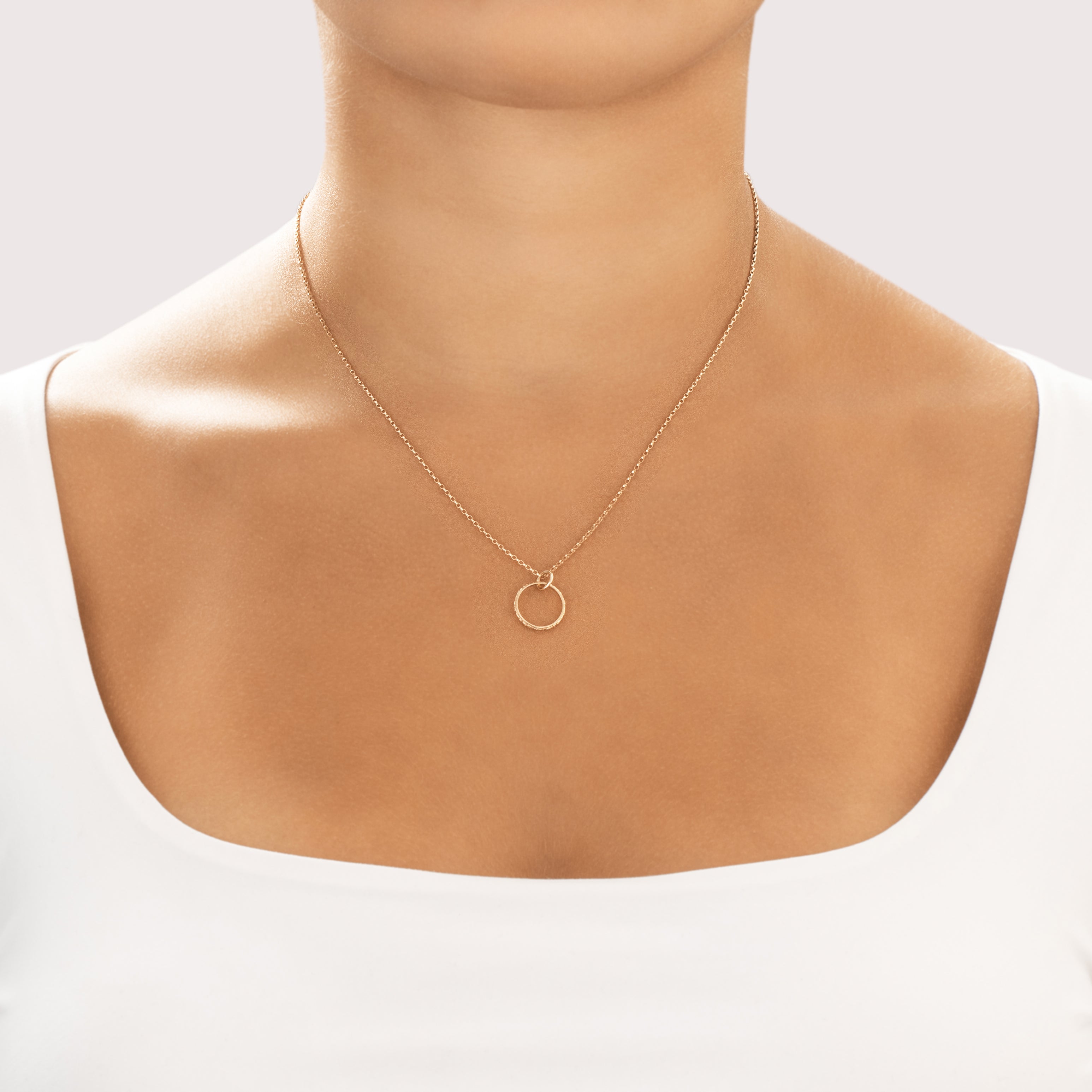 Vintage 10k Yellow Gold Adorable Blossom Band Charm / Pendant - On model view