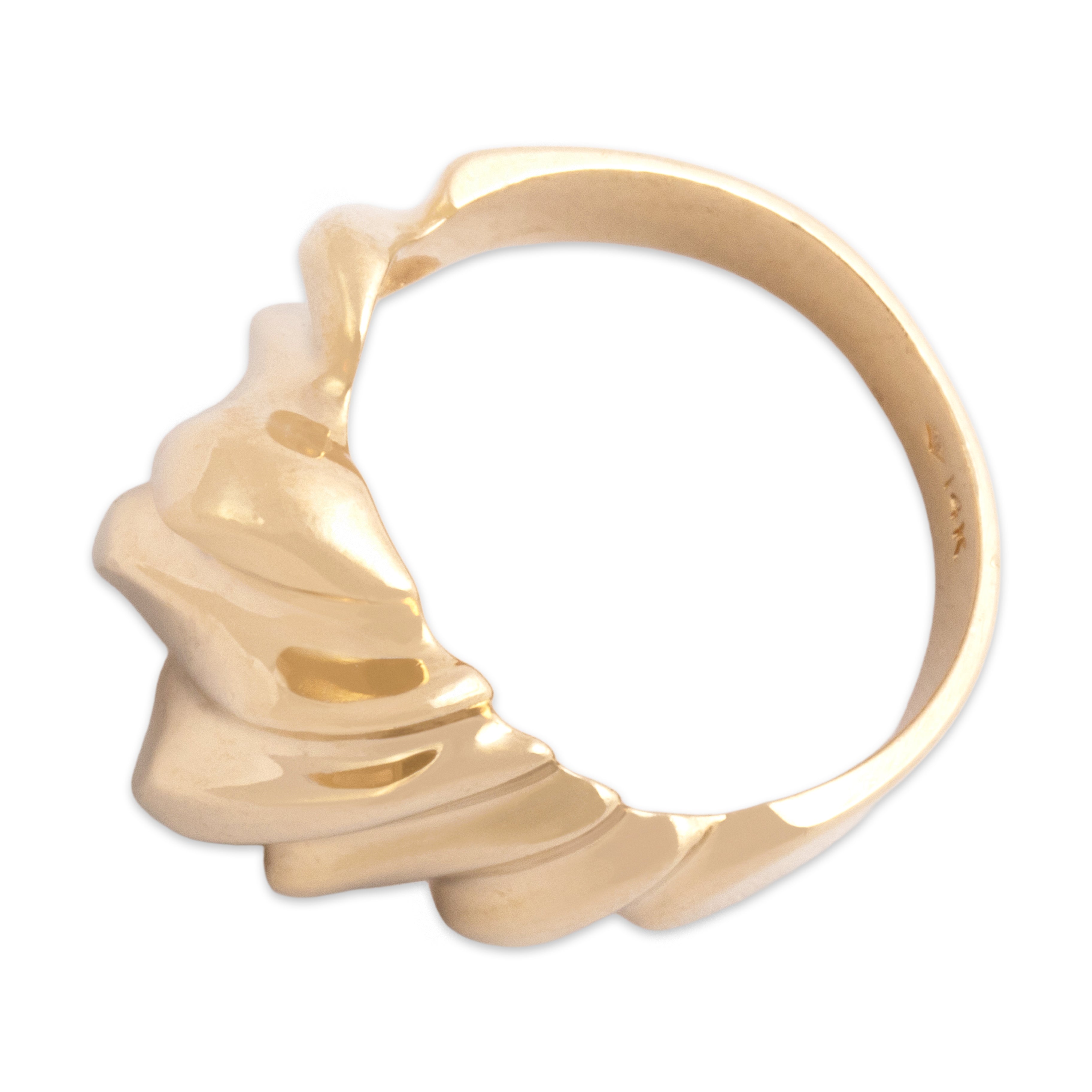 Vintage 14k Yellow Gold Bold Organic Flowing Ring - Overall view