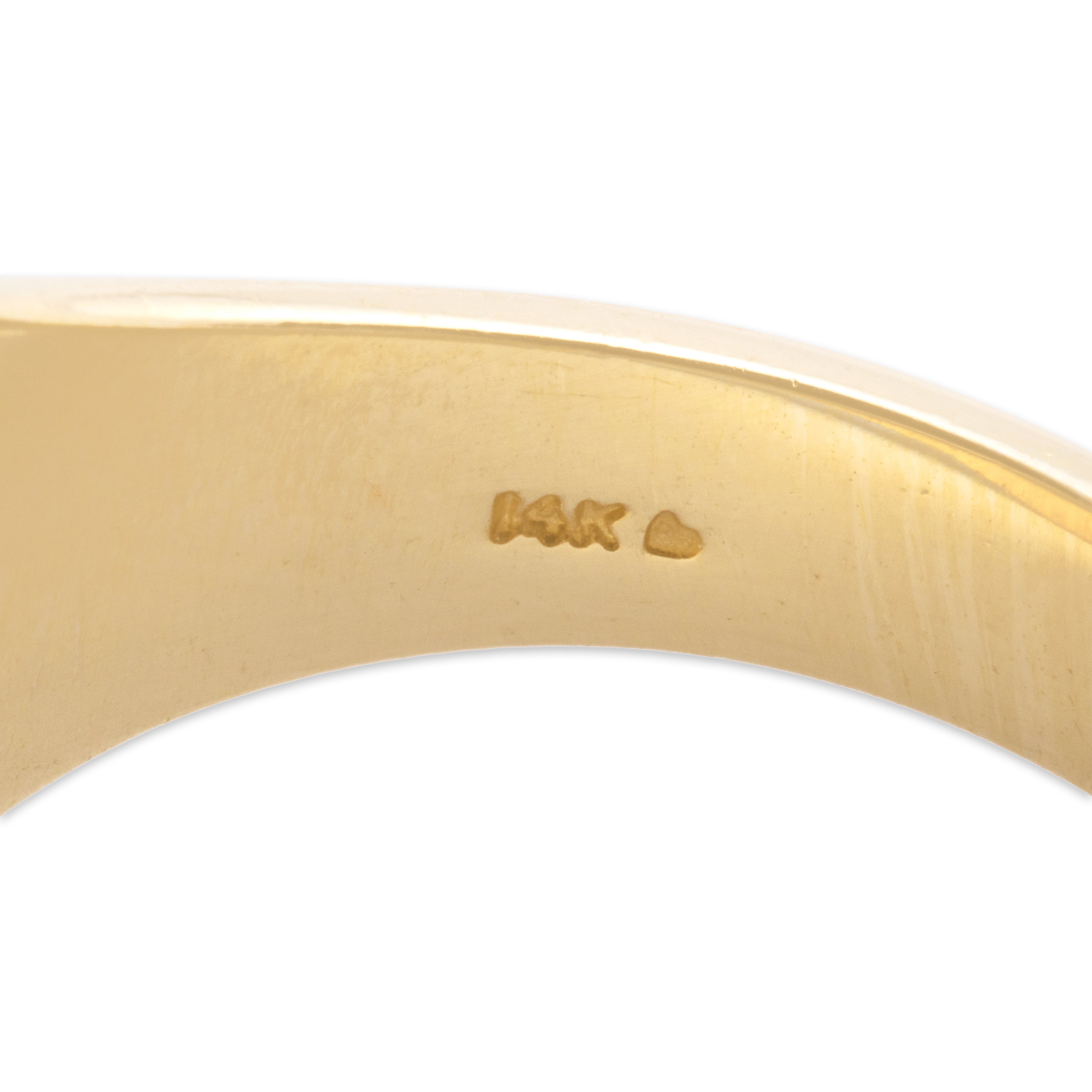 Vintage Heavy 14k Yellow Gold Brushed 