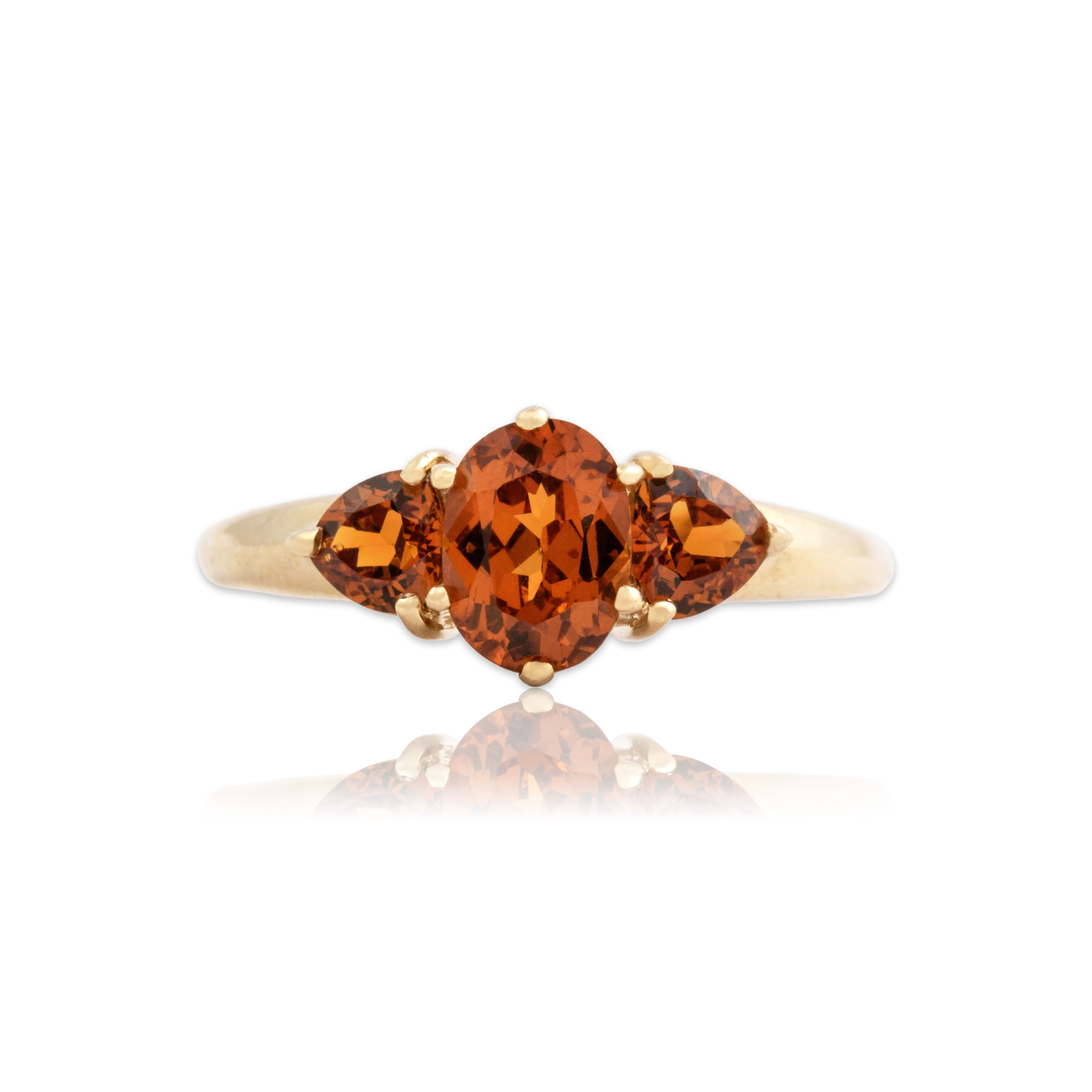 Vintage 14k Yellow Gold 1.87cttw Spessartite Garnet Vibrant Trio Ring 9.00