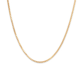 Vintage 14k Yellow Gold 1.4mm Gleaming Box Chain 23.75"
