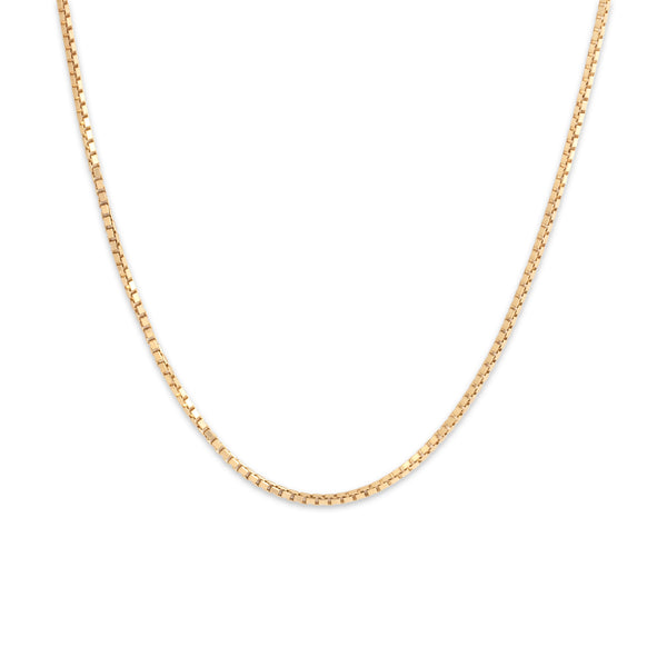 Vintage 14k Yellow Gold 1.4mm Gleaming Box Chain 23.75
