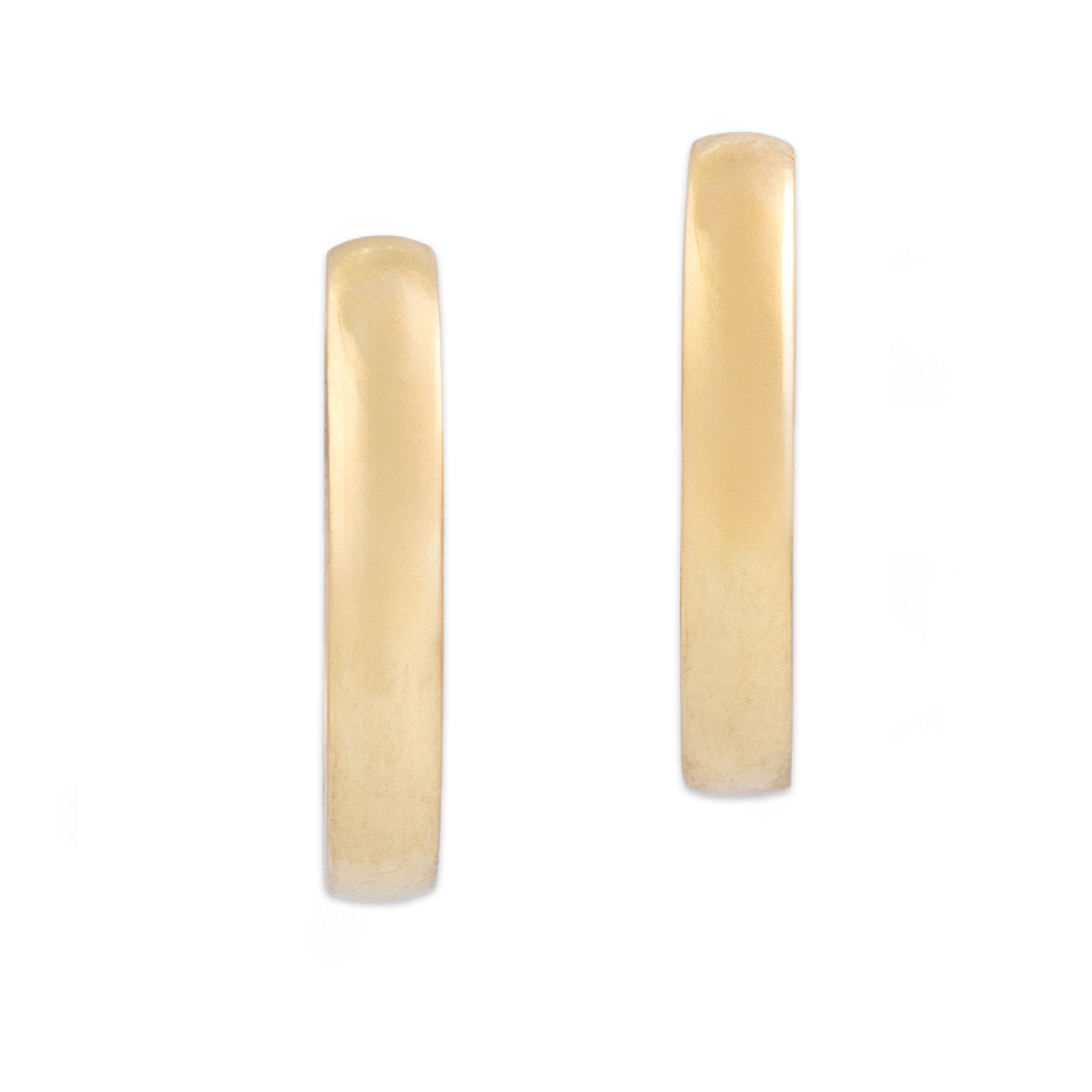 Vintage Small 14k Yellow Gold Chic Huggie Hoop Earrings - detail view #1