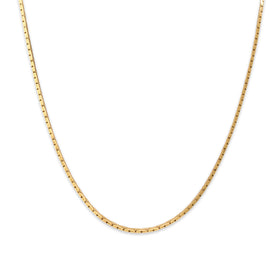Vintage Substantial 14k Yellow Gold 1.5mm Elongated Serpentine Link Chain 15.5"