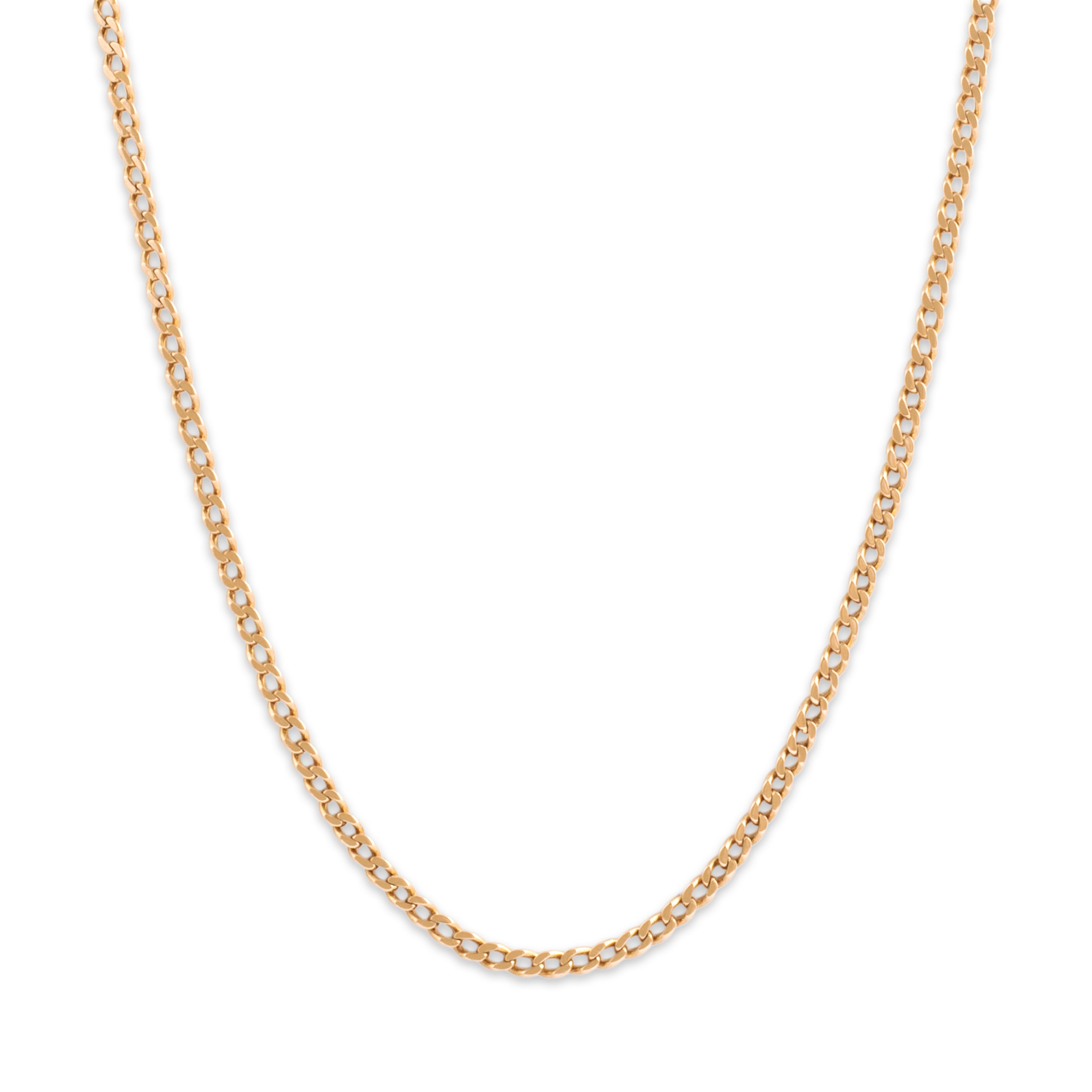 Antique Freed & Peikes 14k Yellow Gold 2.25mm Fantastic Classic Curb Chain - Close-up view