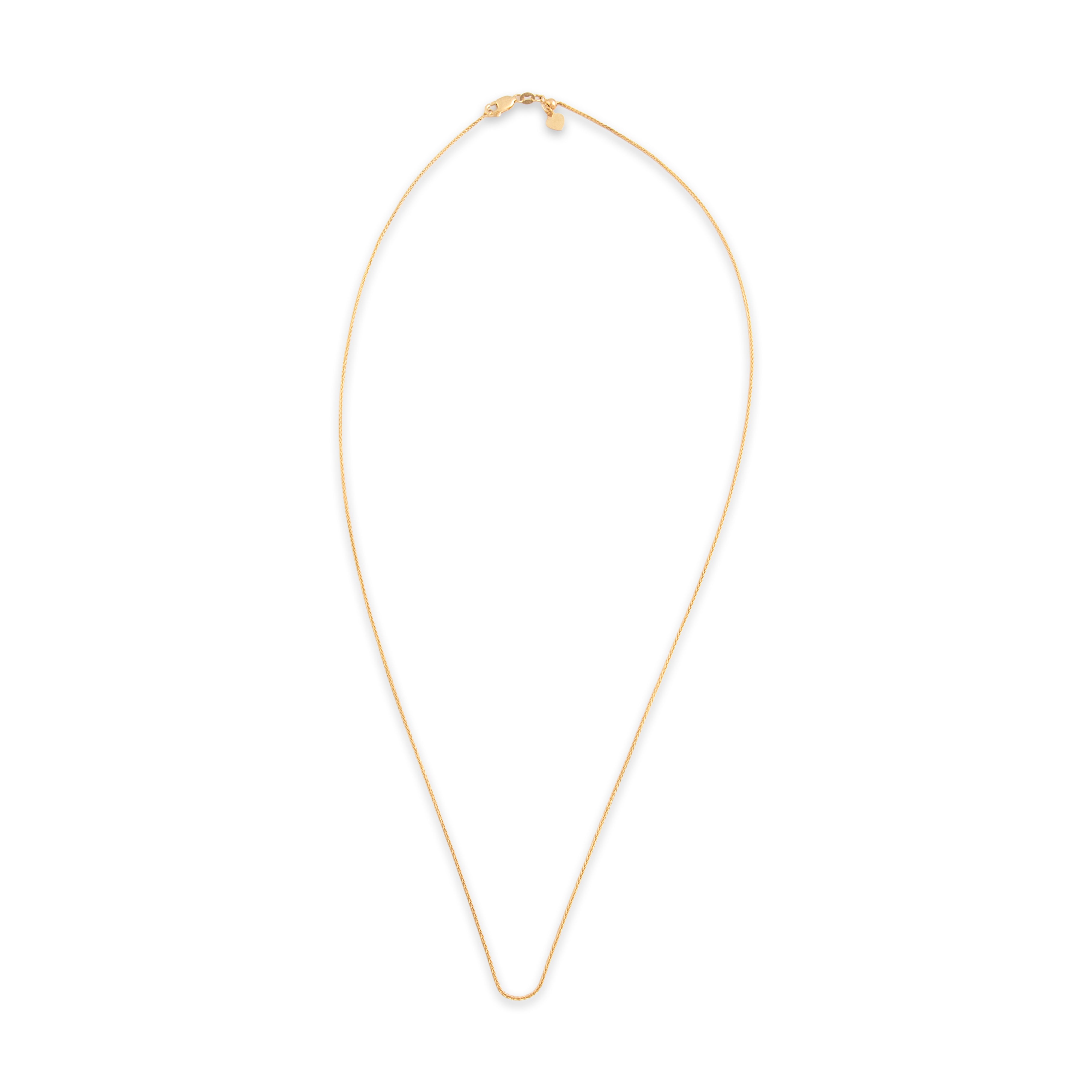 Vintage Italian 14k Yellow Gold 1mm Wonderful Wheat Adjustable Chain - Overall view