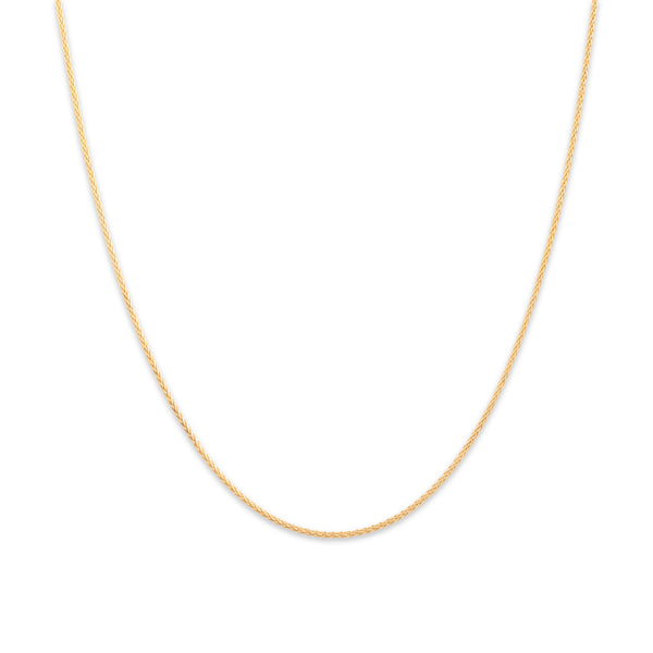 Vintage Italian 14k Yellow Gold 1mm Wonderful Wheat Adjustable Chain 22