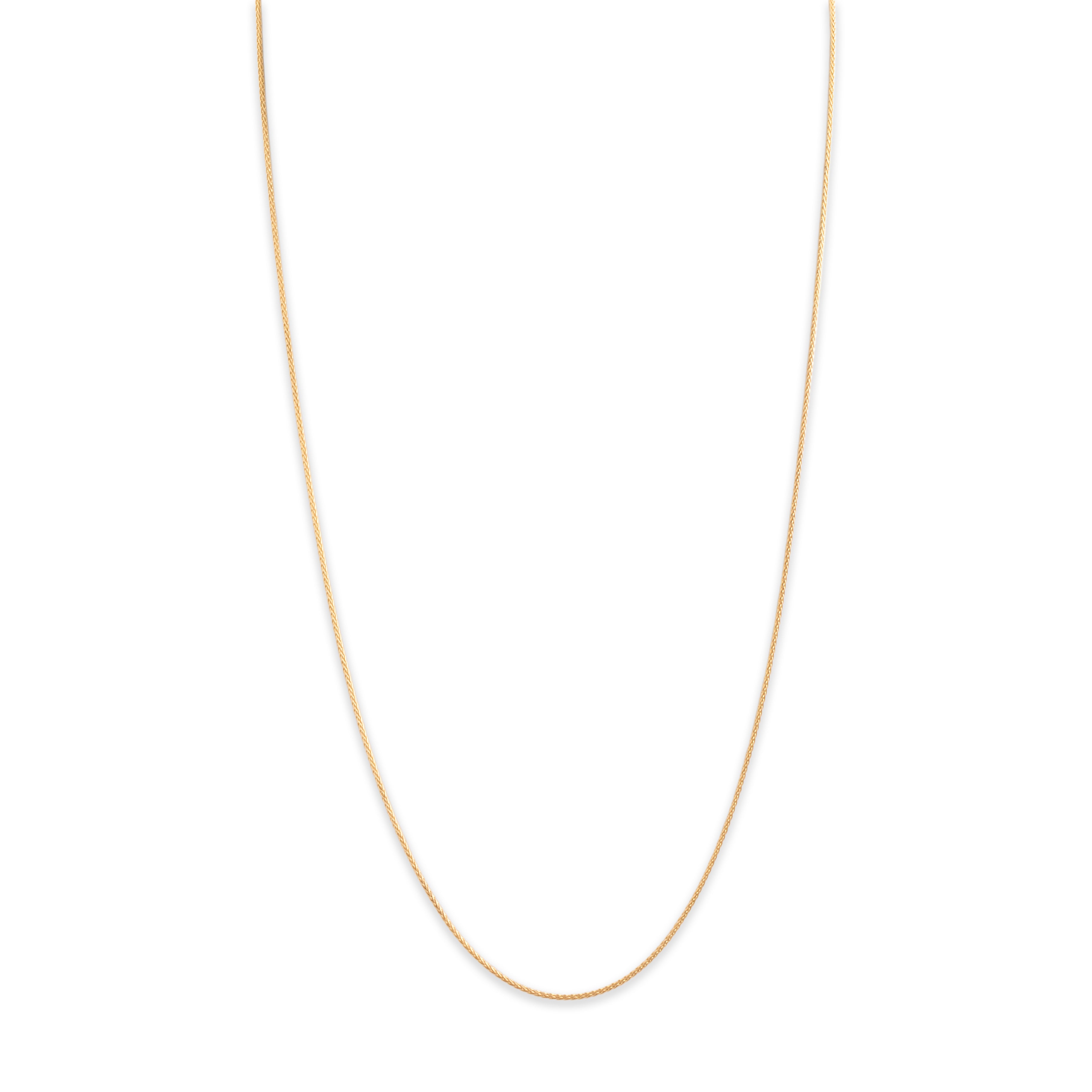 Vintage Italian 14k Yellow Gold 1mm Wonderful Wheat Adjustable Chain - detail view #2