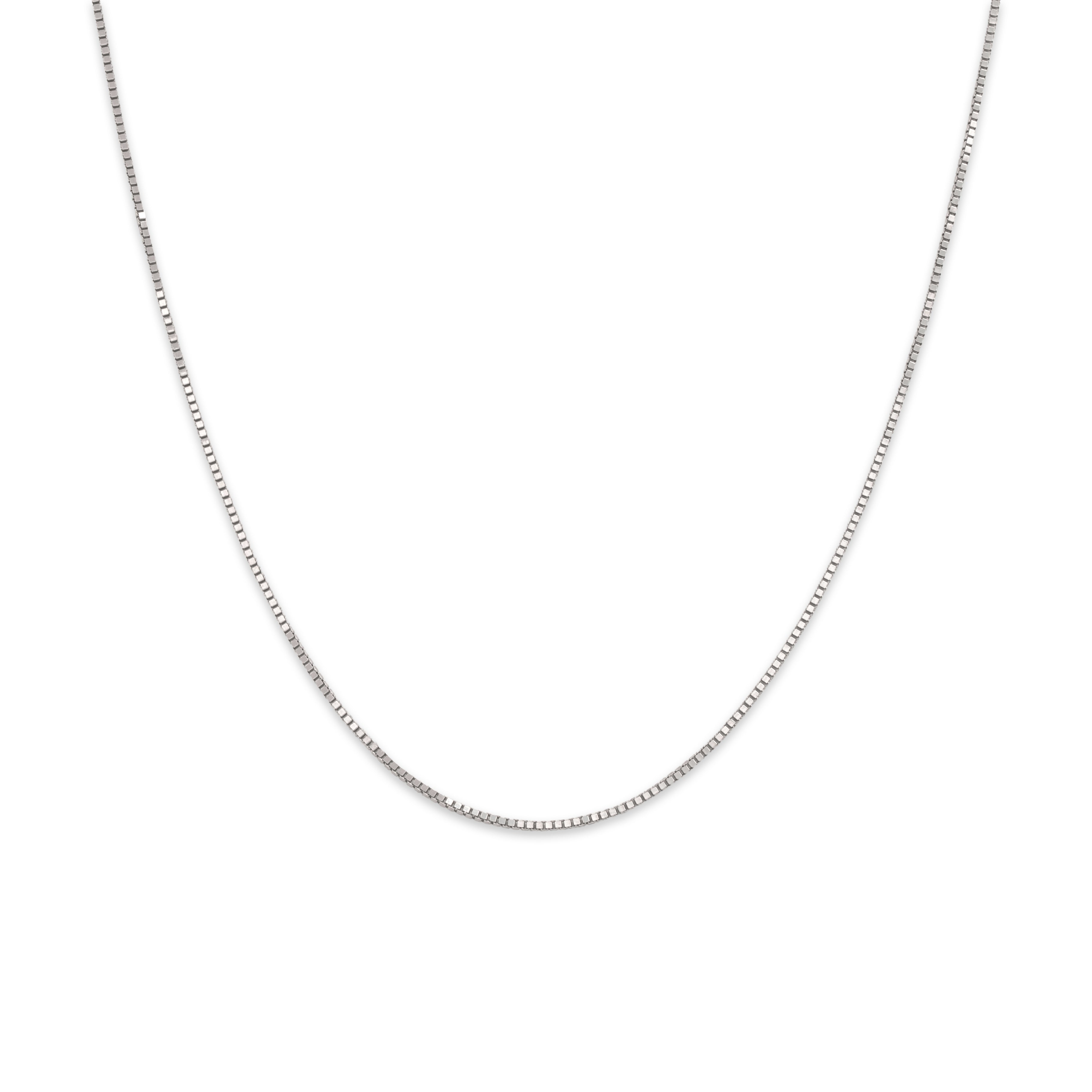 Vintage 14k White Gold .9mm Classic Box Chain 18