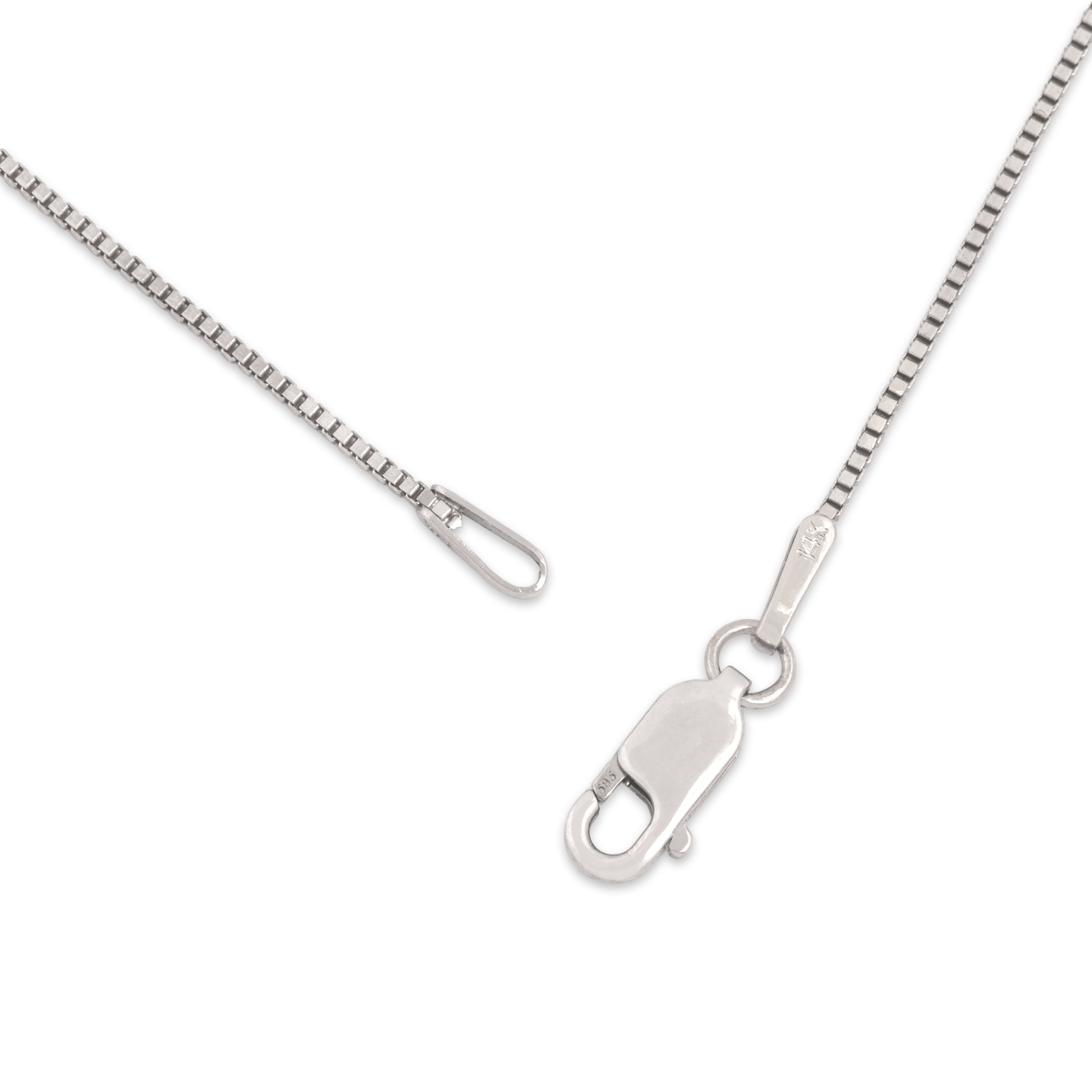 Vintage 14k White Gold .9mm Classic Box Chain 18