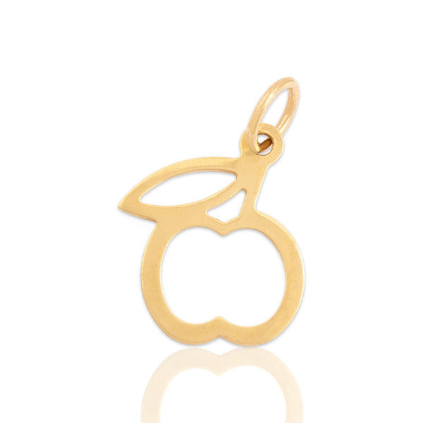 Vintage 18k Yellow Gold Teacher's Pet Apple Charm / Pendant