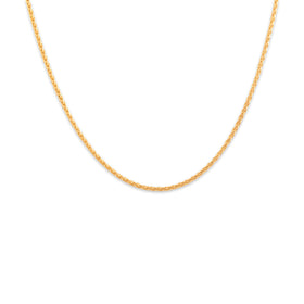 Vintage Italian 18k Yellow Gold 1.5mm Chic Wheat Chain 17"