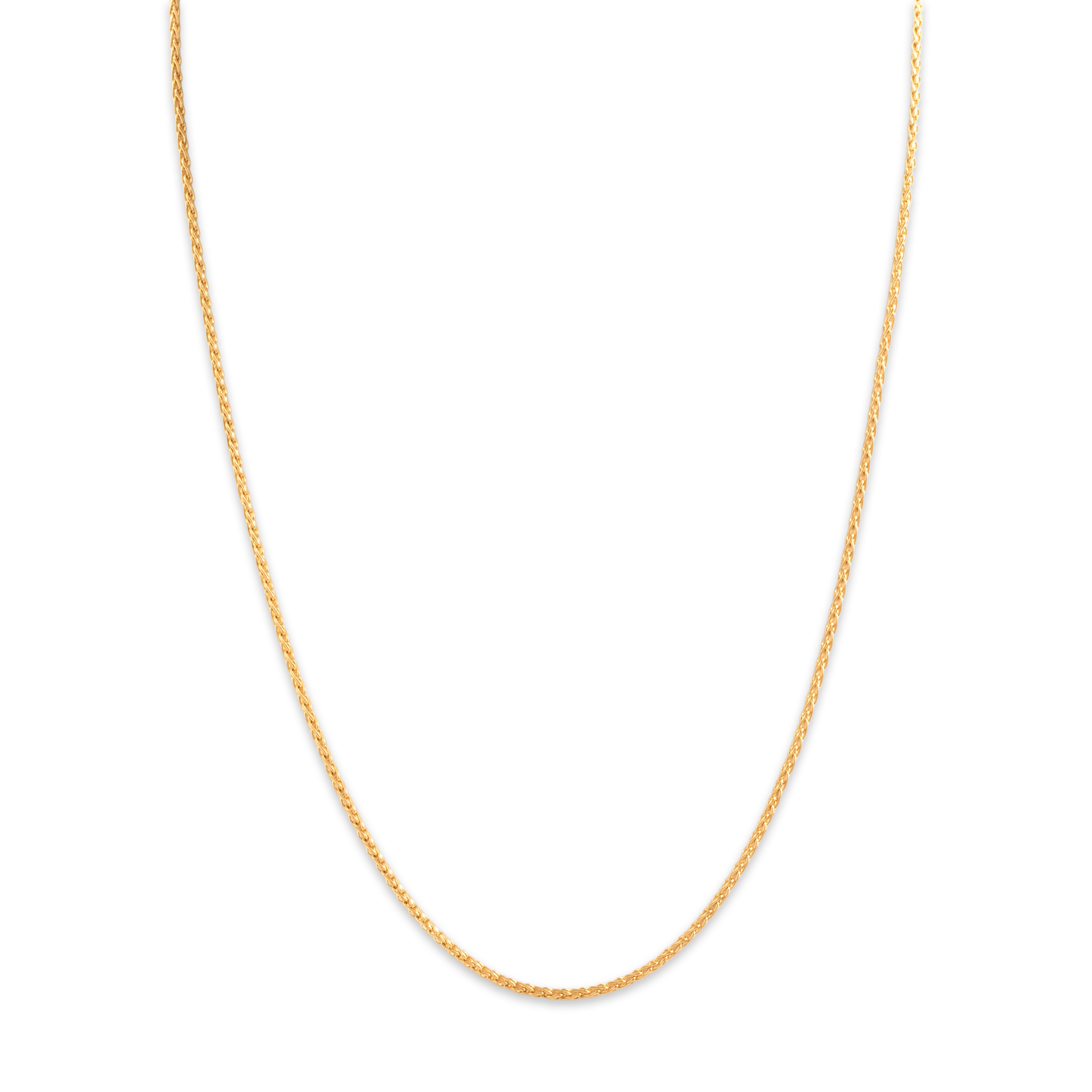 Vintage Italian 18k Yellow Gold 1.5mm Chic Wheat Chain - detail view #1