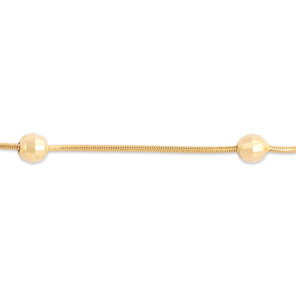 Vintage 18k Yellow Gold Gleaming Disco Station Bracelet 7.5
