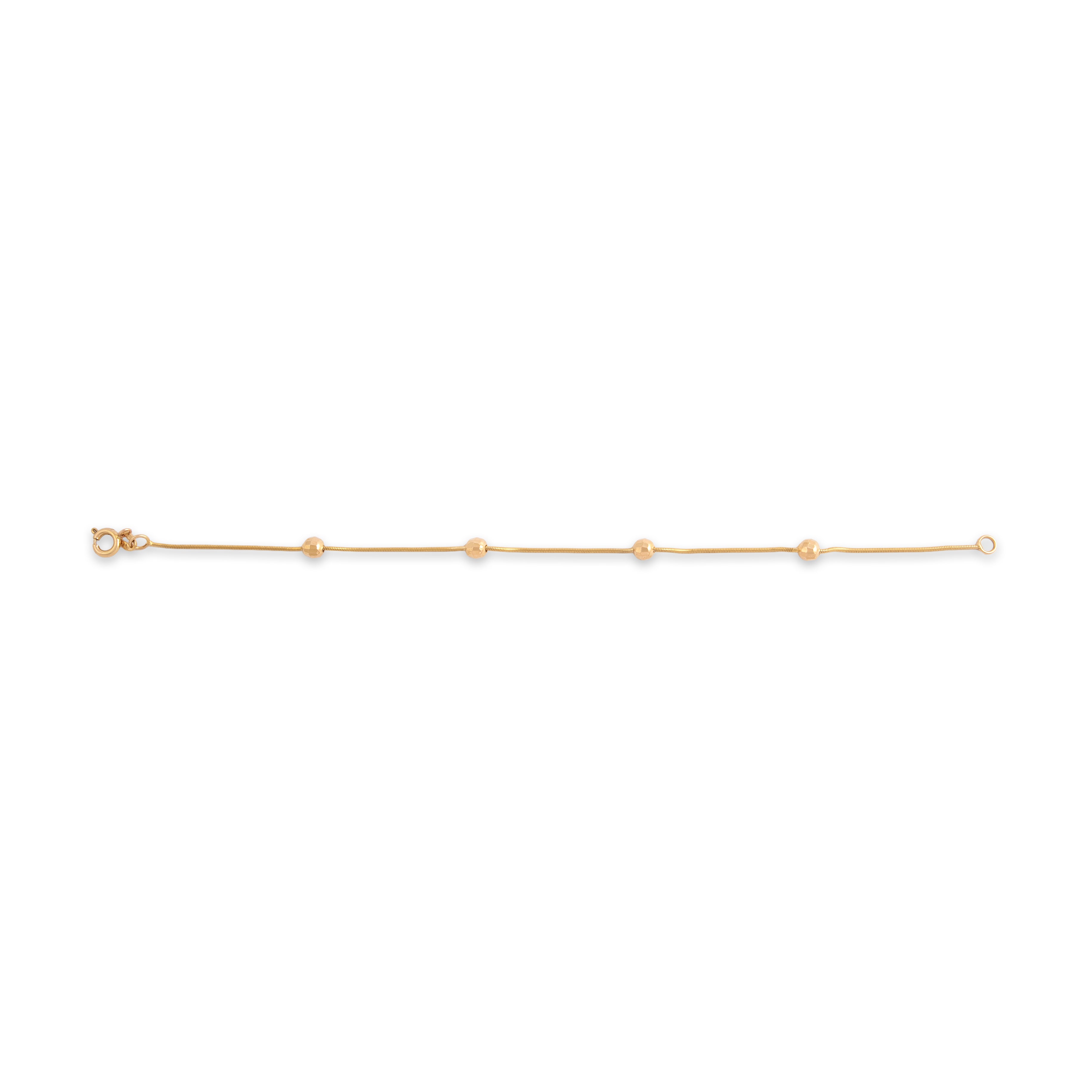 Vintage 18k Yellow Gold Gleaming Disco Station Bracelet - Overall view