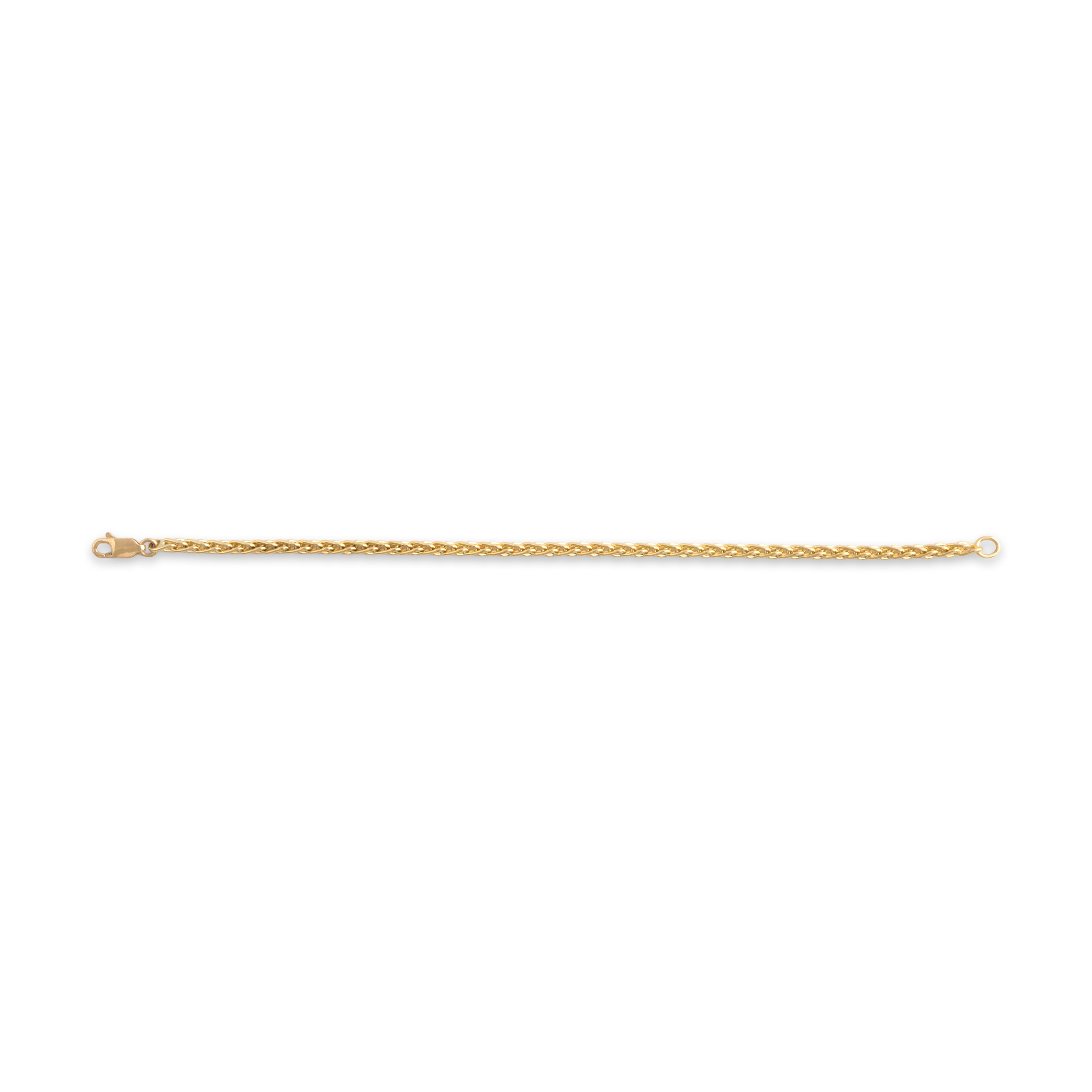 Vintage 18k Yellow Gold Chic Wheat Chain Bracelet - Overall view