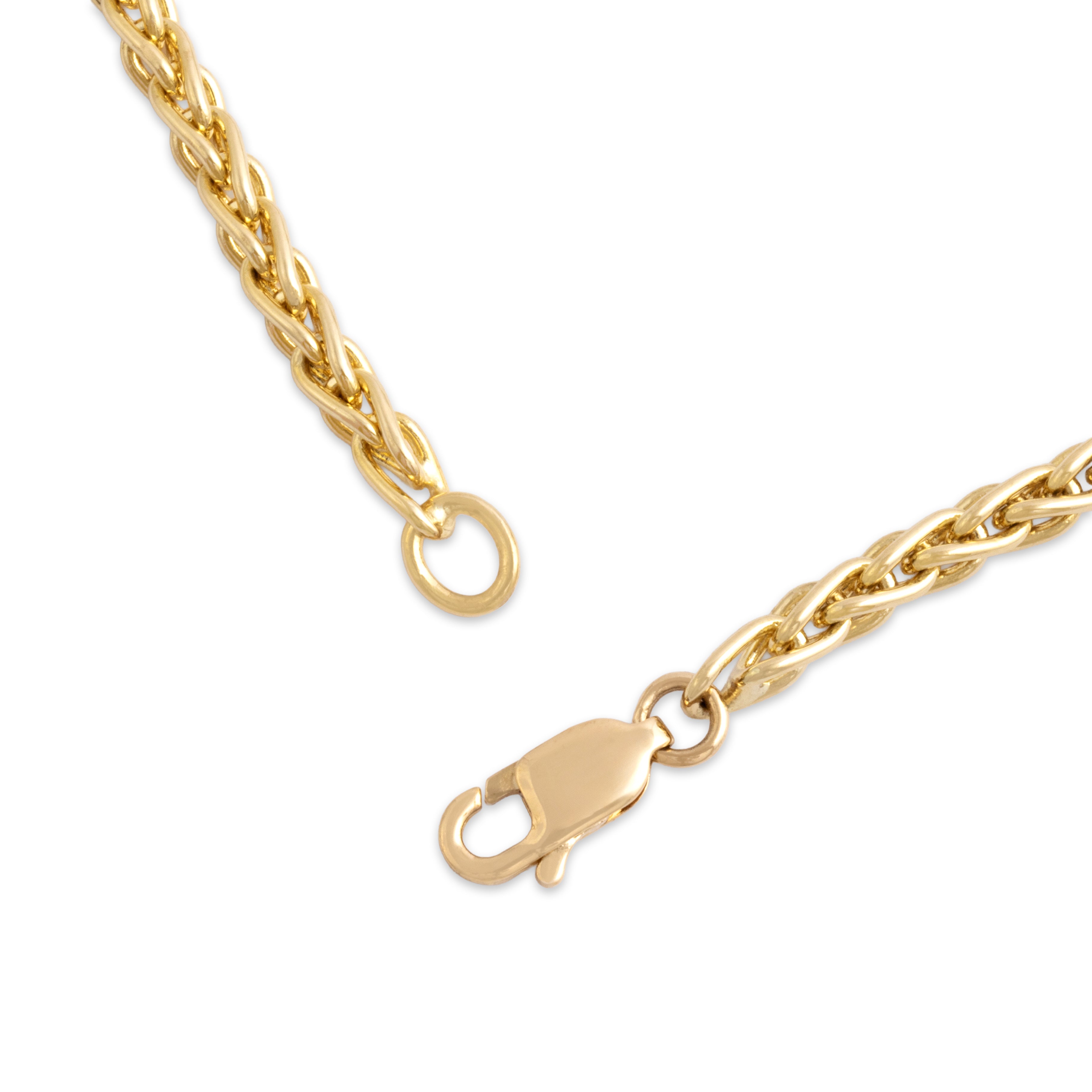 Vintage 18k Yellow Gold Chic Wheat Chain Bracelet - clasp view