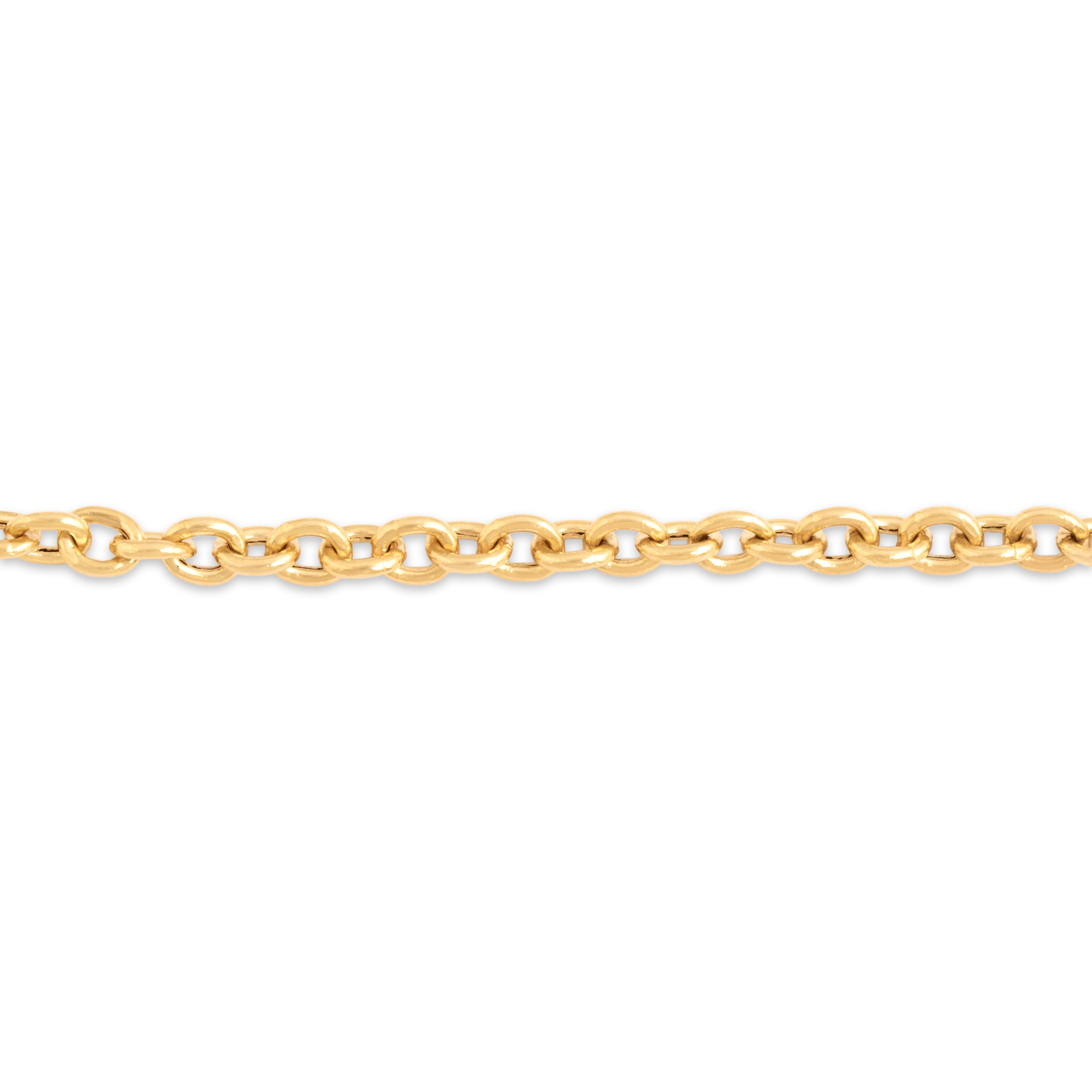 Vintage Lightweight 18k Yellow Gold Sleek Cable Link Bracelet - detail view #1