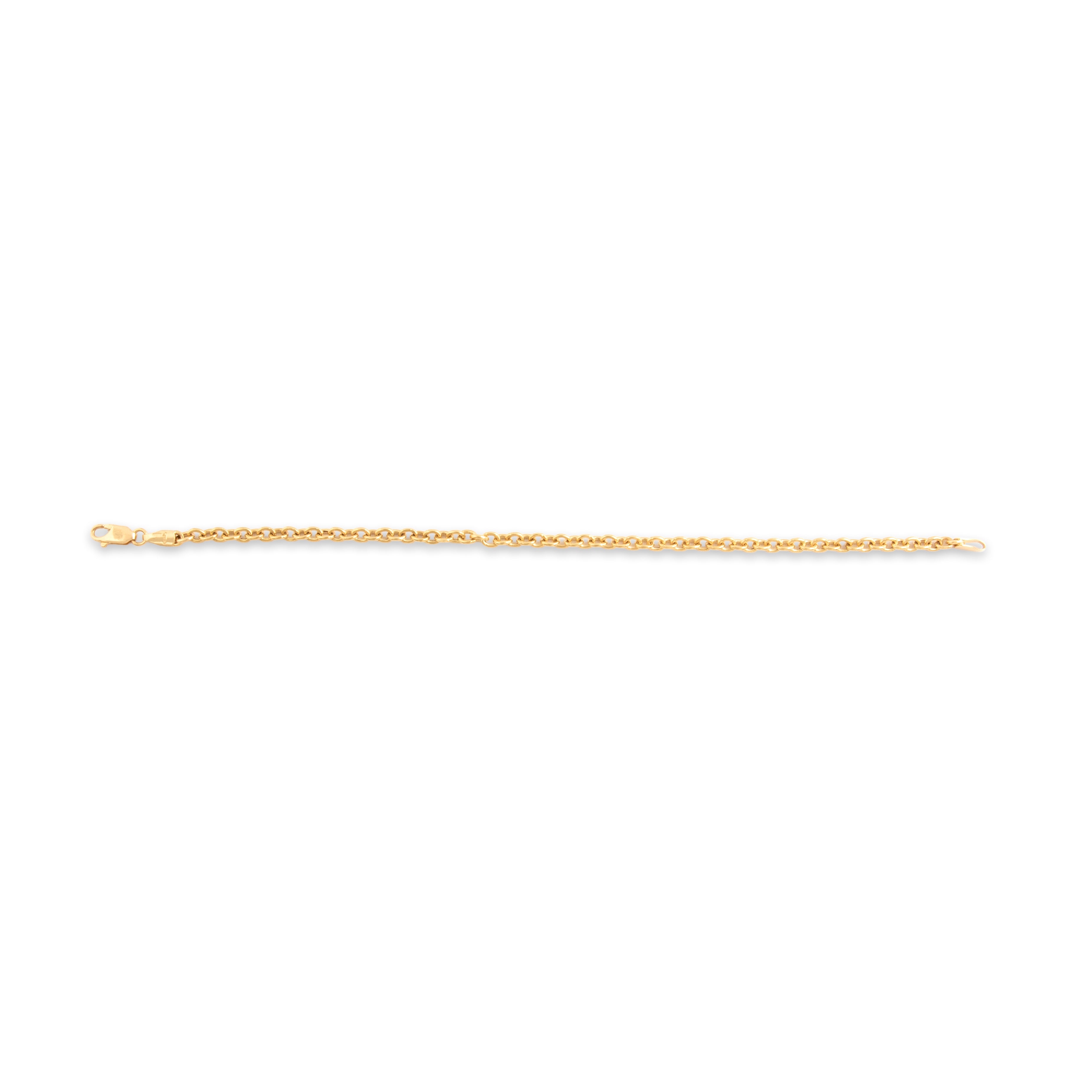 Vintage Lightweight 18k Yellow Gold Sleek Cable Link Bracelet - Overall view