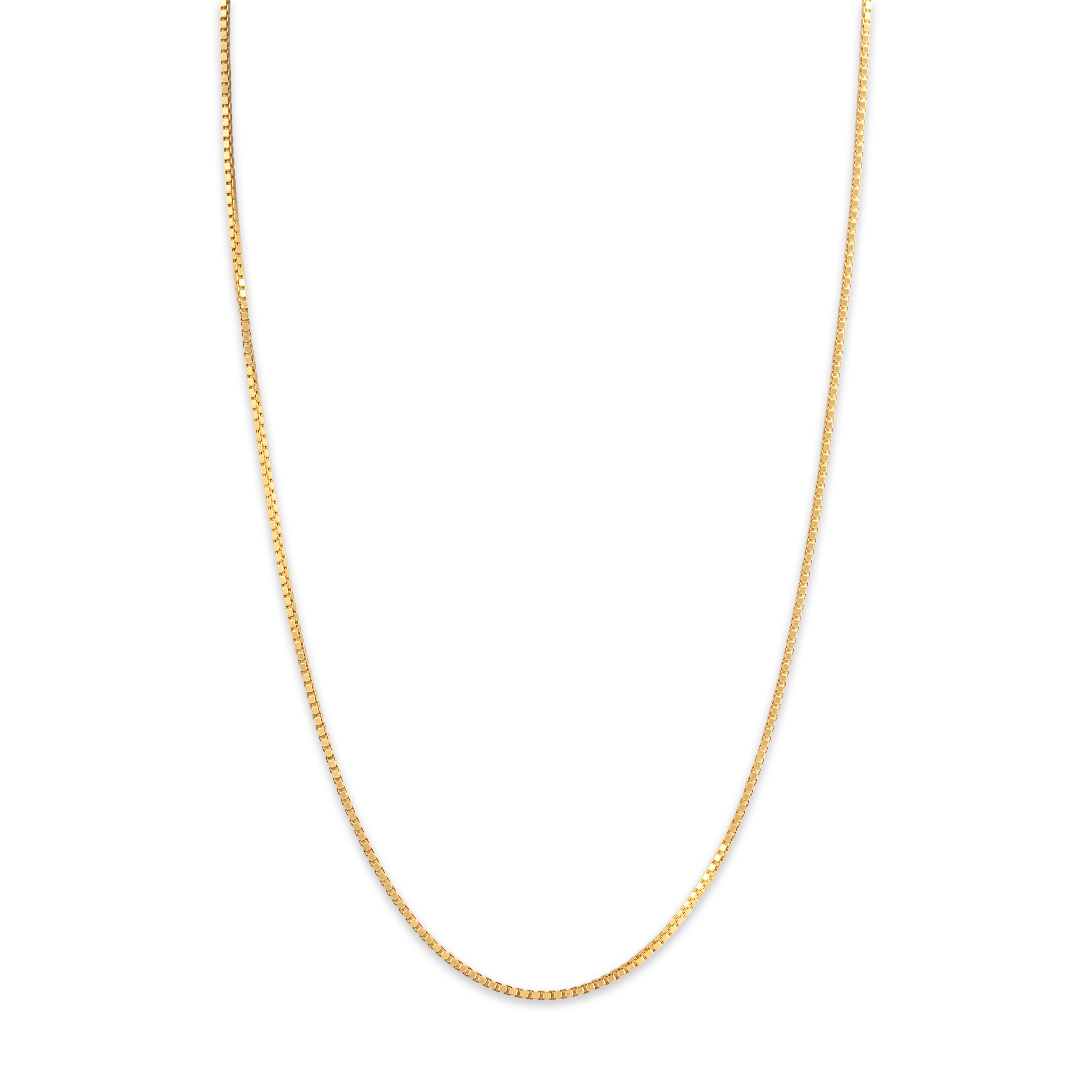 Vintage Italian 18k Yellow Gold 1.5mm Classic Dimensional Box Chain - detail view #1