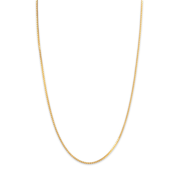 Vintage Italian 18k Yellow Gold 1.5mm Classic Dimensional Box Chain 20