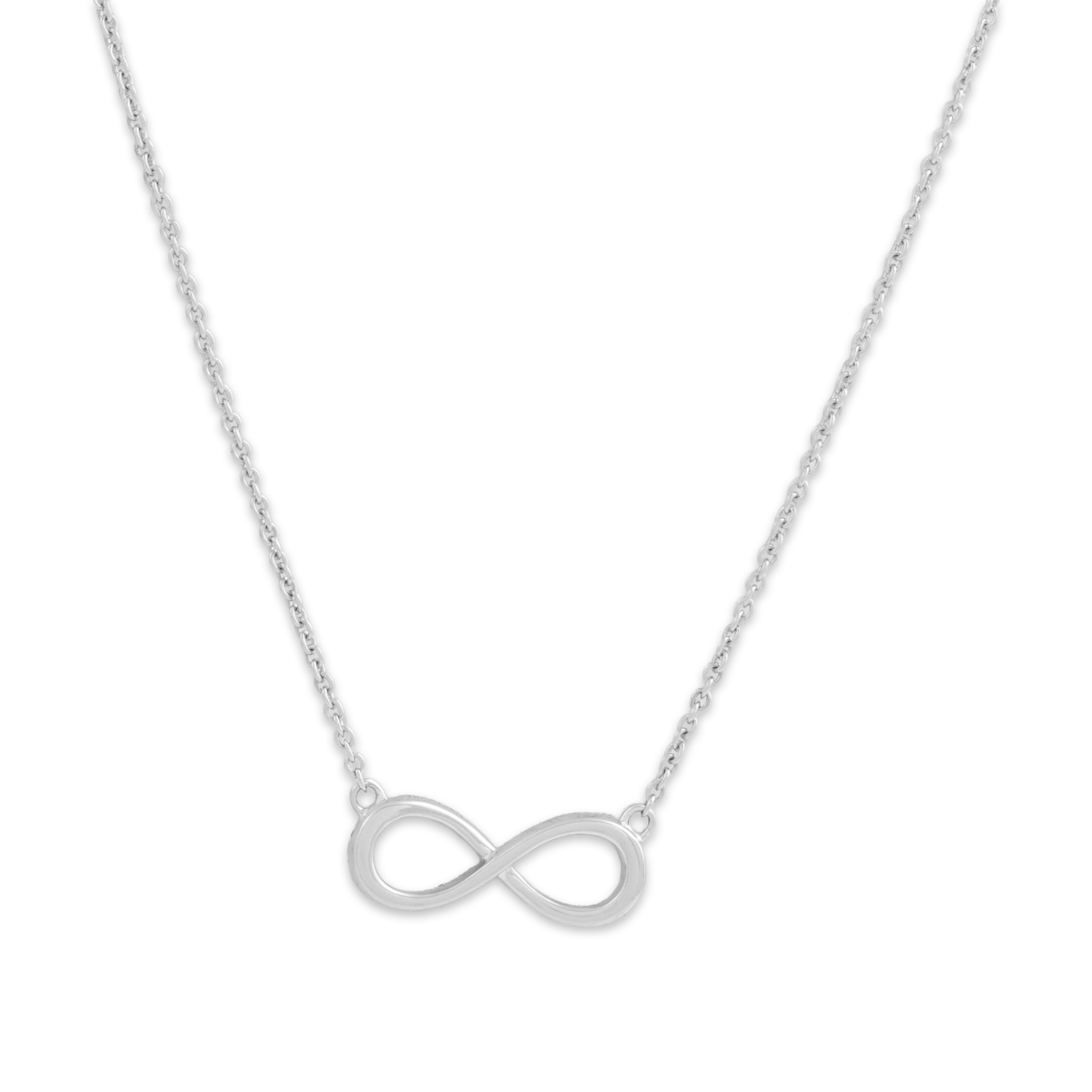 Estate 14k White Gold [Custom Carat] Glittering Infinity Adjustable Necklace - Back view
