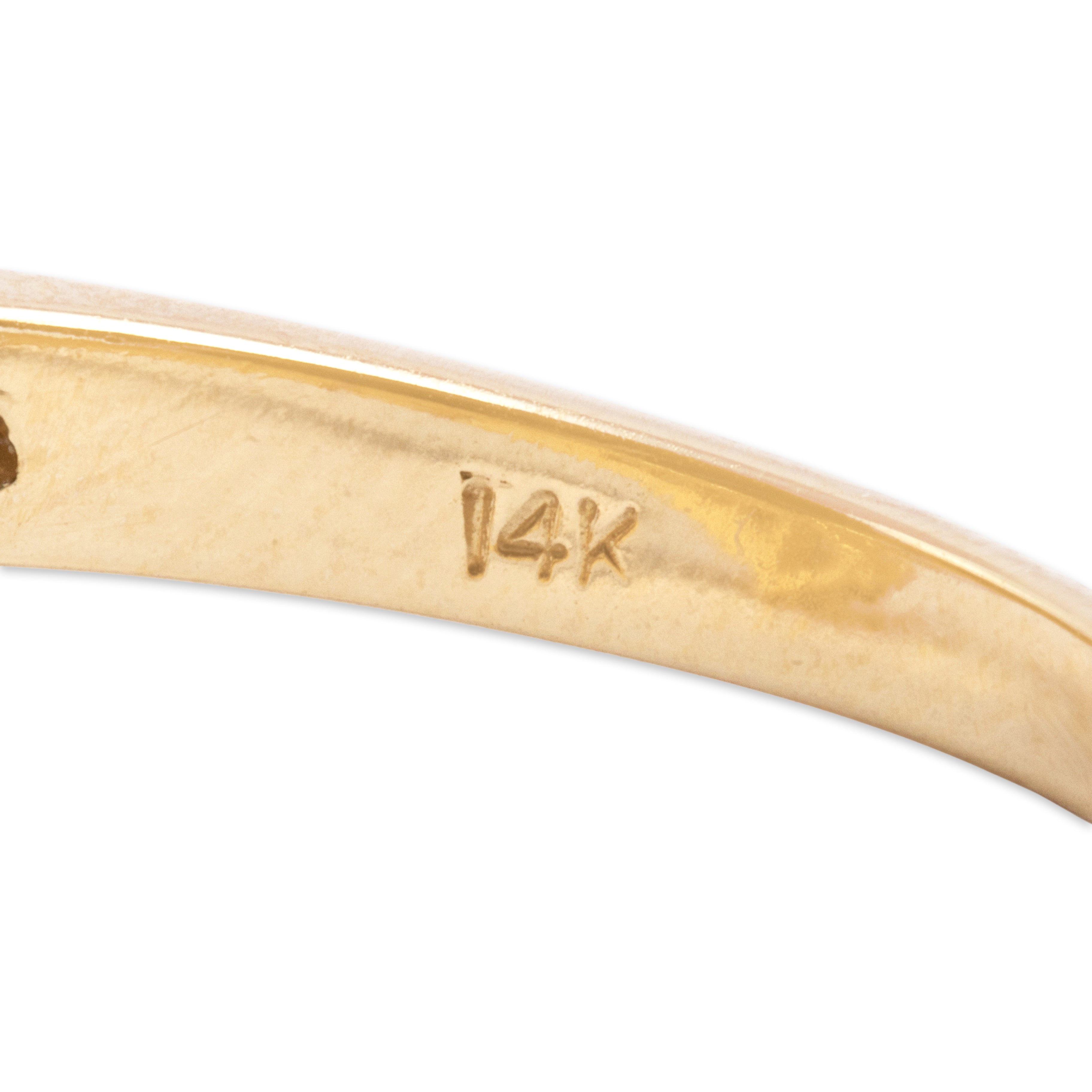 Vintage 14k Yellow Gold Blue Sapphire Ruby Diamond Dynamic Shooting Bypass Open Ring - Hallmark view