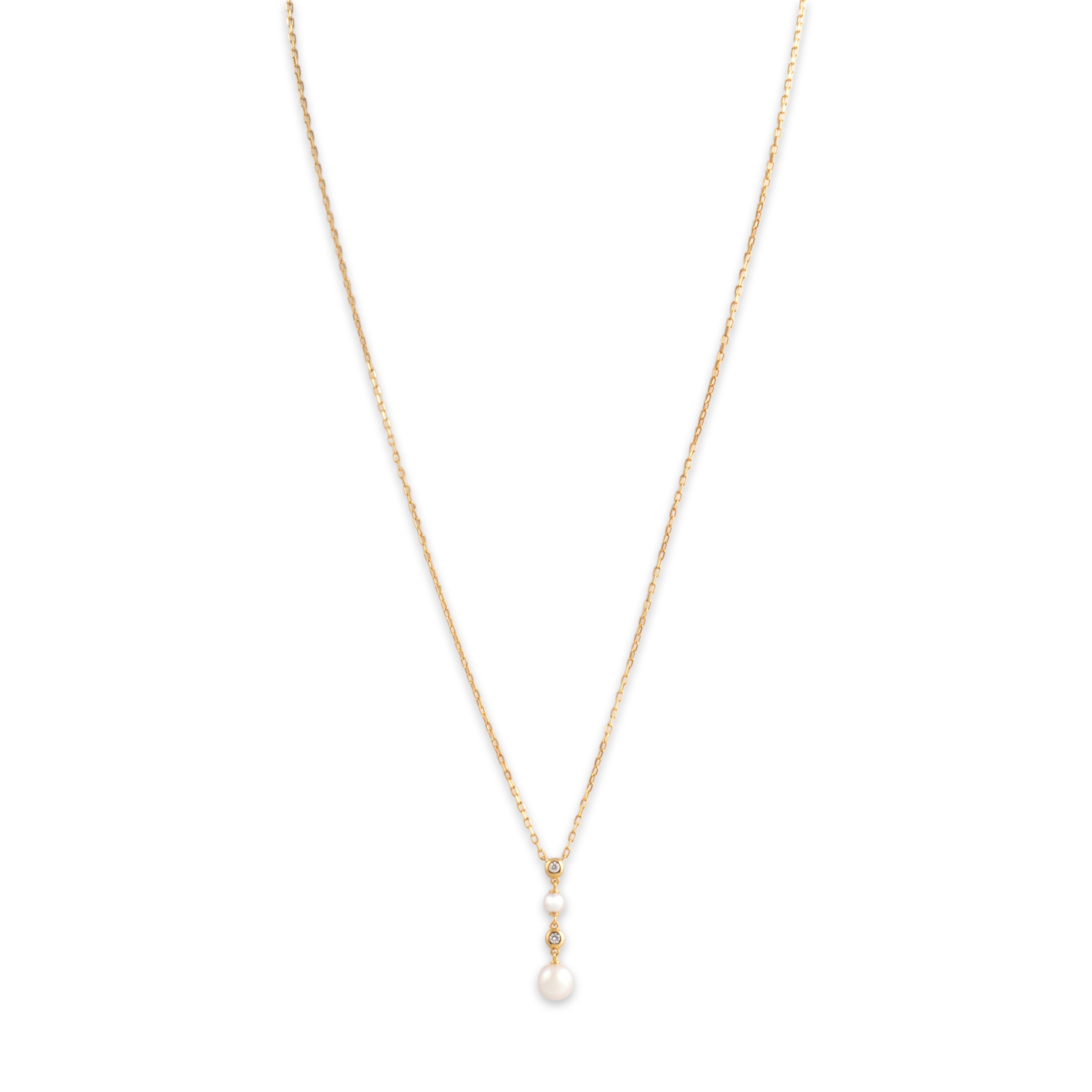 Vintage Mikimoto 18k Yellow Gold Pearl Diamond Stunning Drop Dangle Adjustable Necklace - detail view #3