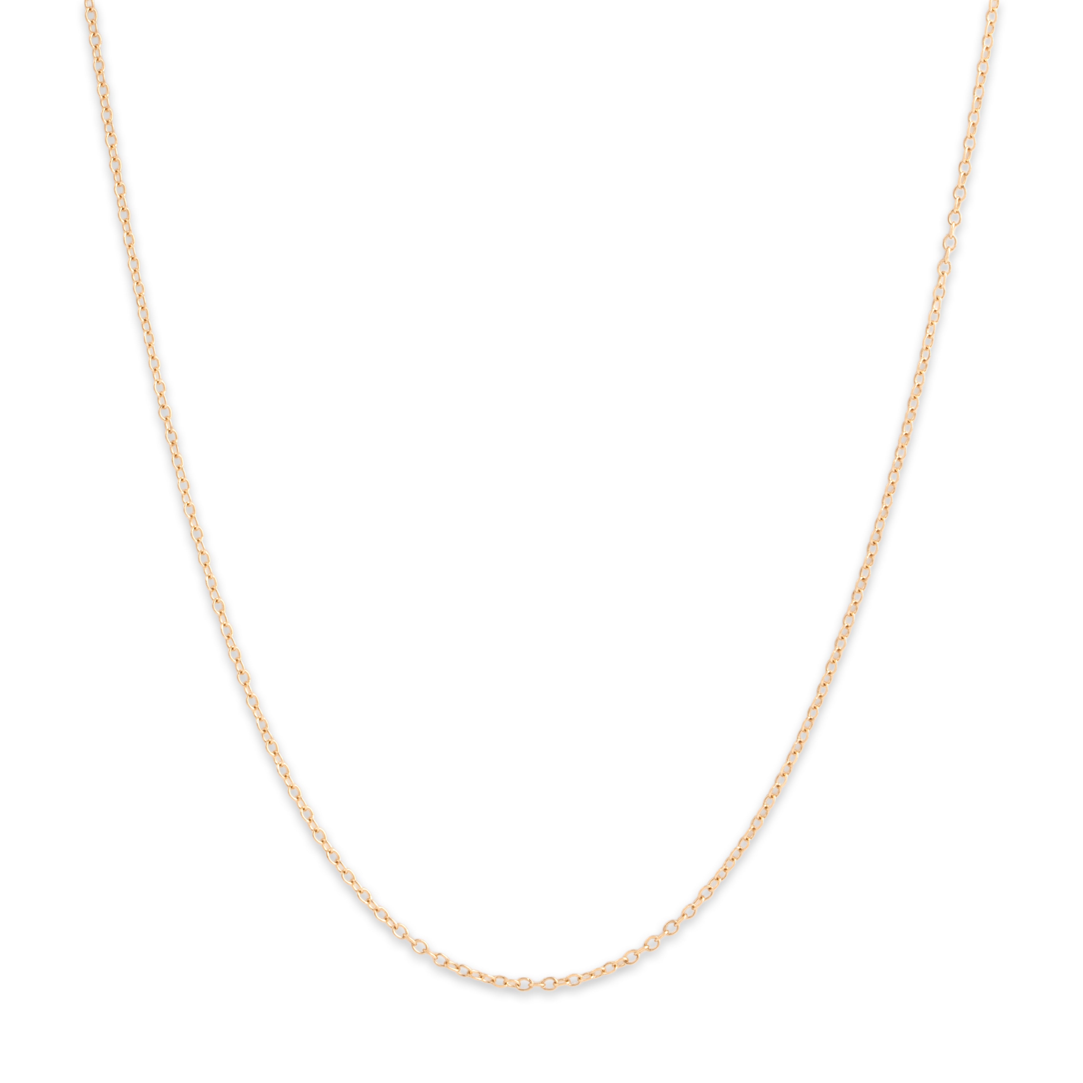 Vintage 14k Yellow Gold 1.4mm (Link) Delicate Cable Adjustable Chain - Close-up view